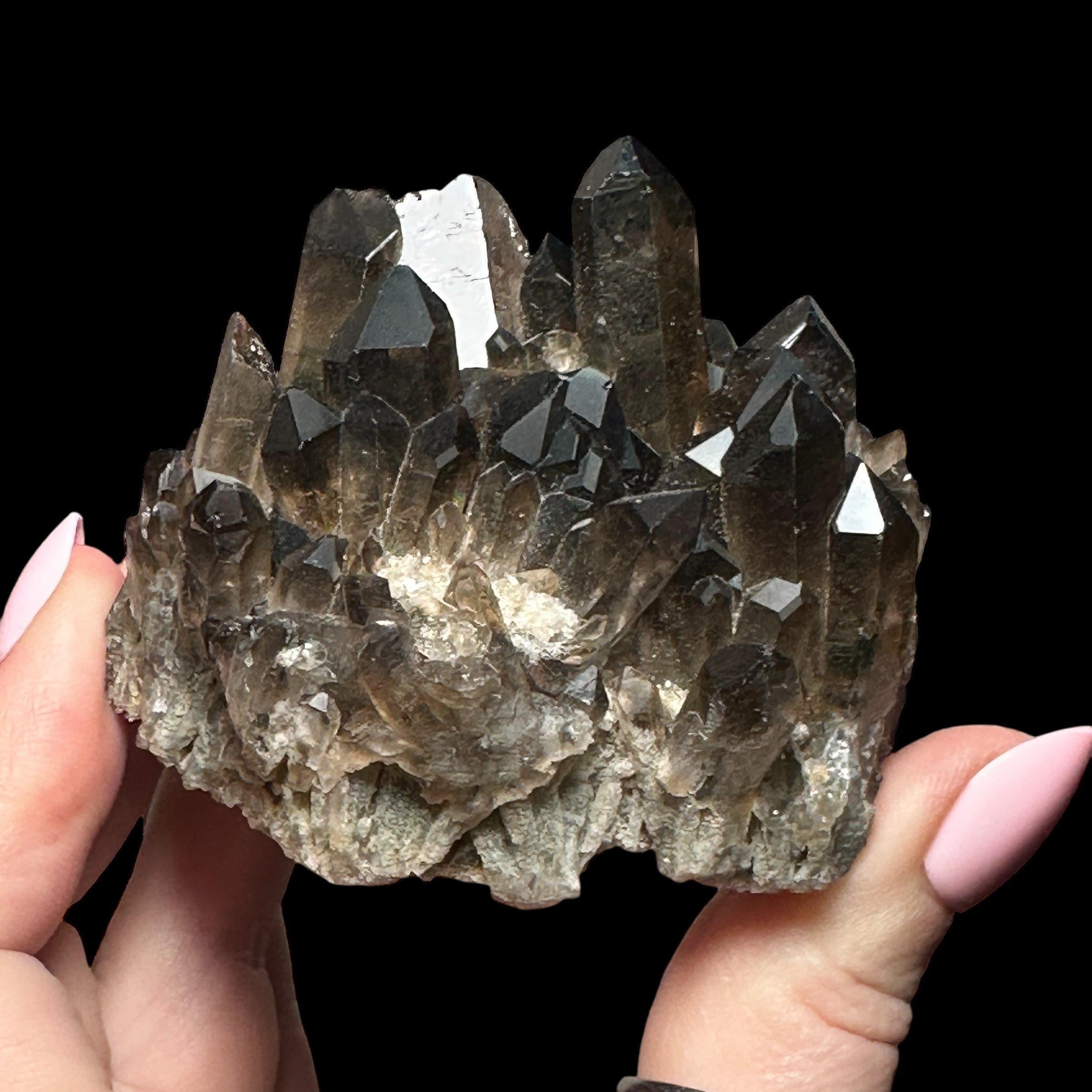 Dark Smoky Quartz Cluster