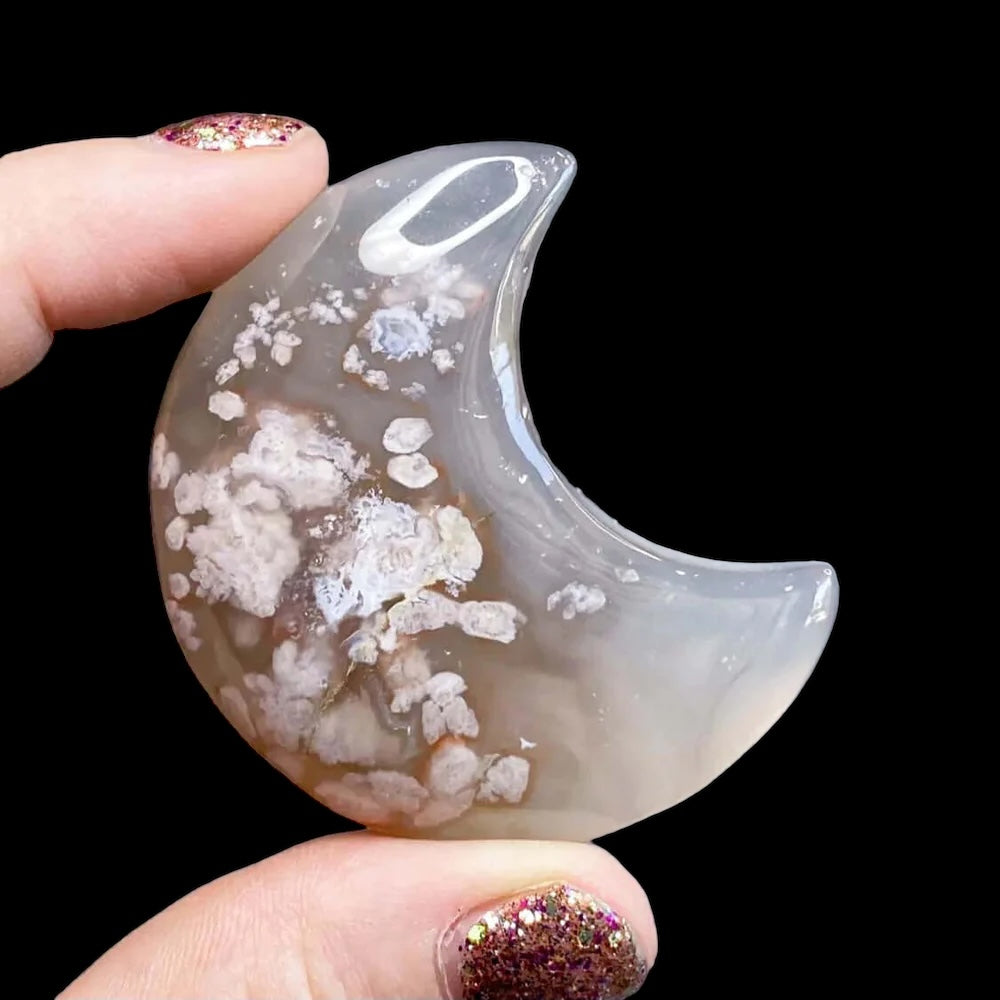 NEW BEGINNINGS + SELF GROWTH:: Flower Agate Moon | You Choose ABCD