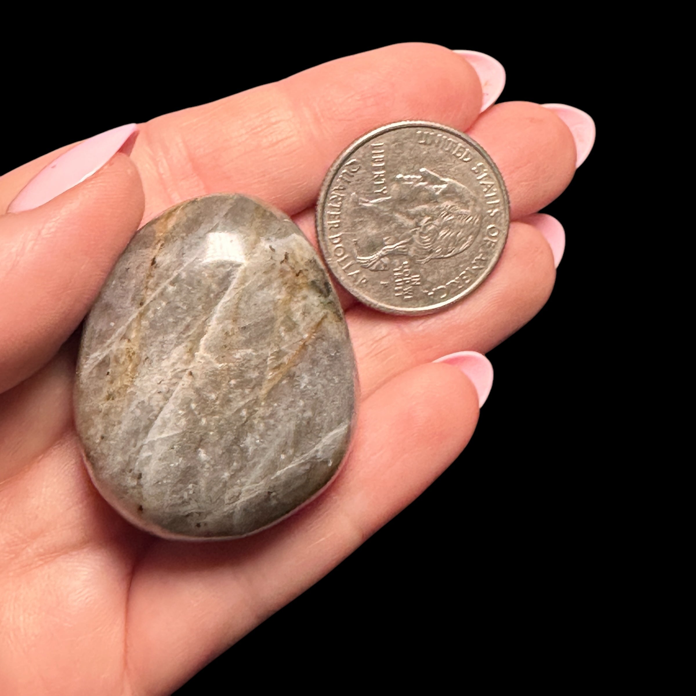 Sunset Labradorite Palm Stone for Intuition, Transformation, & Inner Strength