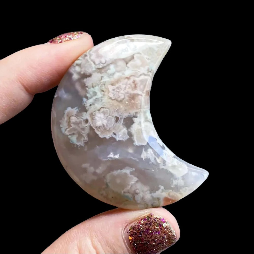 NEW BEGINNINGS + SELF GROWTH:: Flower Agate Moon | You Choose ABCD