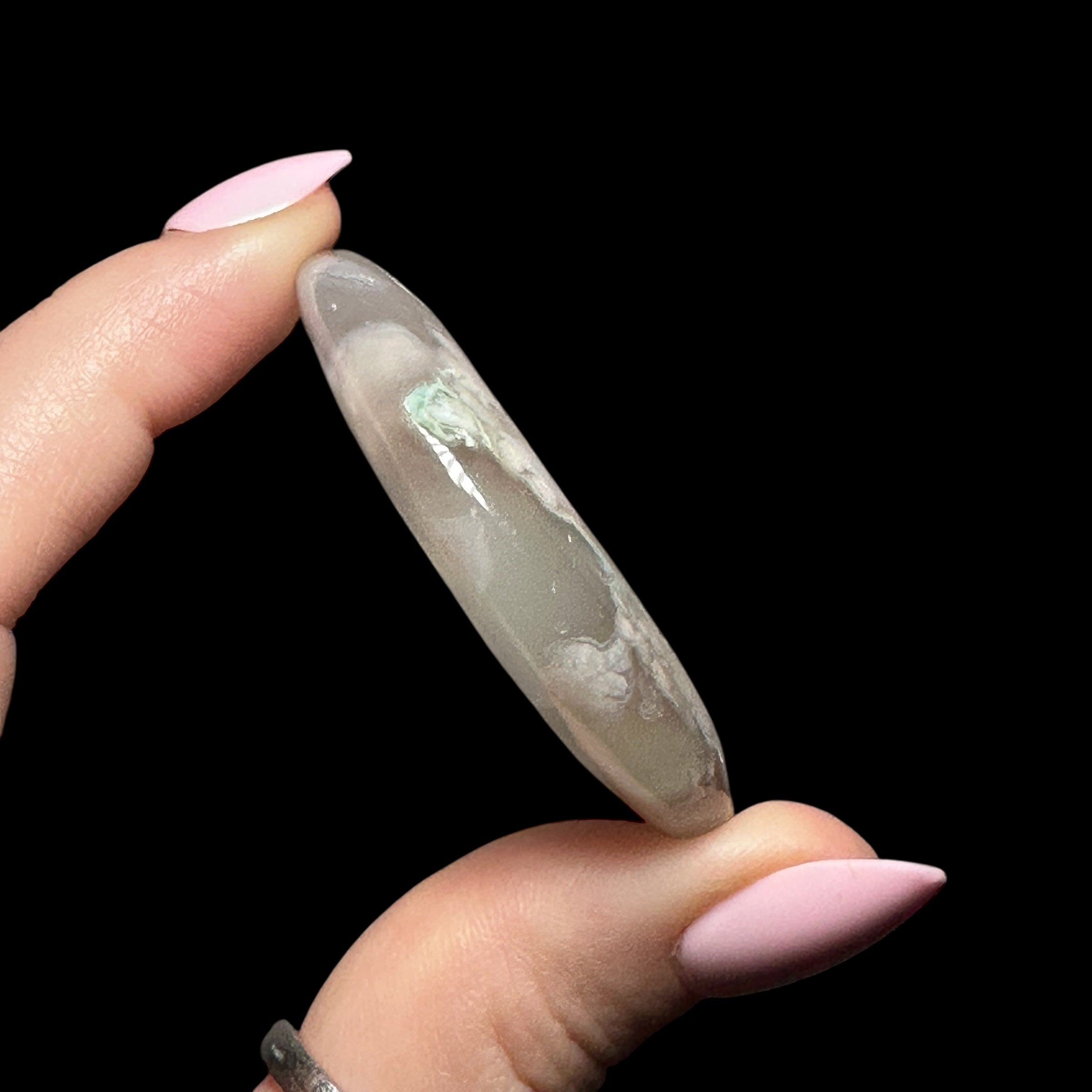 Flower Agate Crescent Moon | Stock B