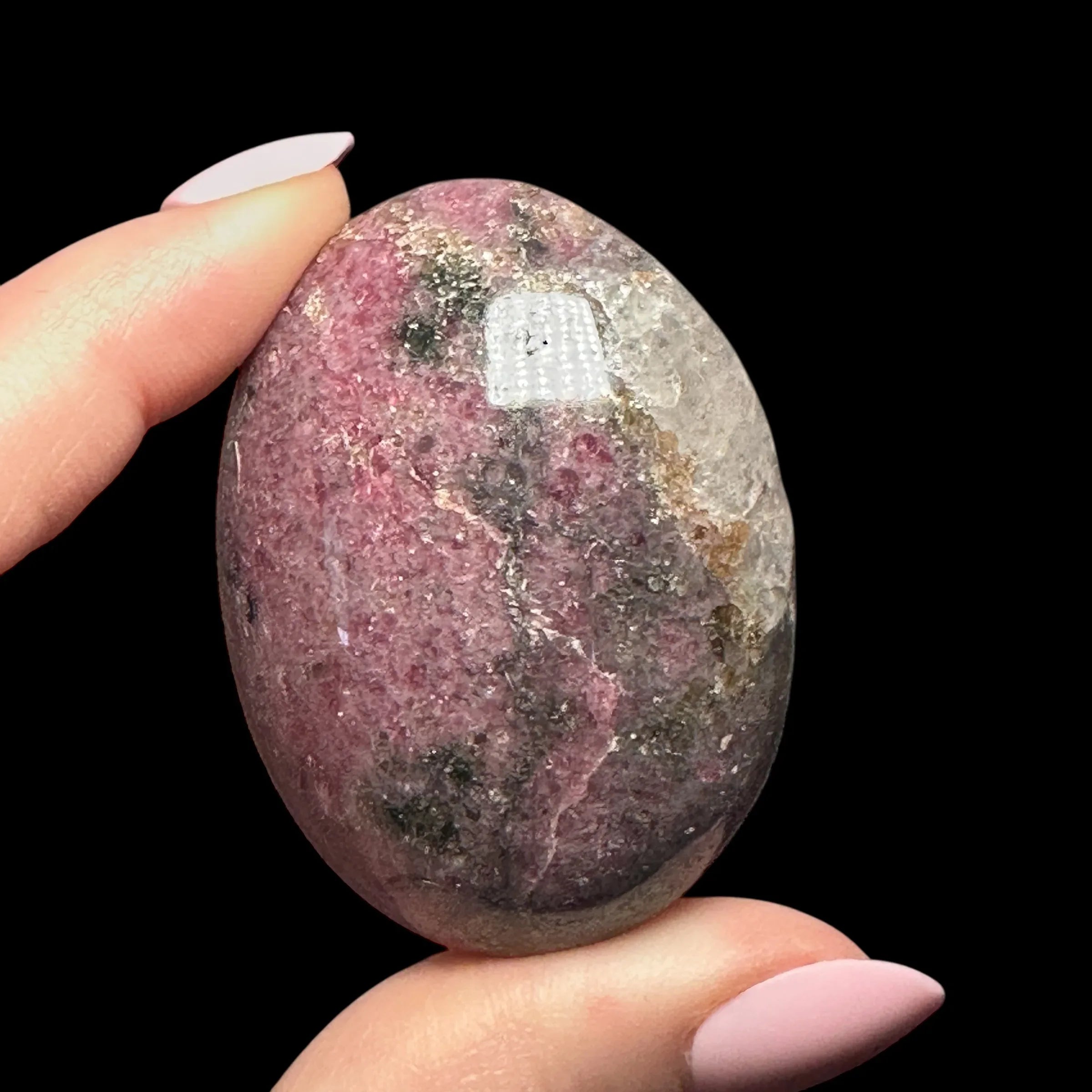 Rhodonite Palm Stone - Mooncat Crystals