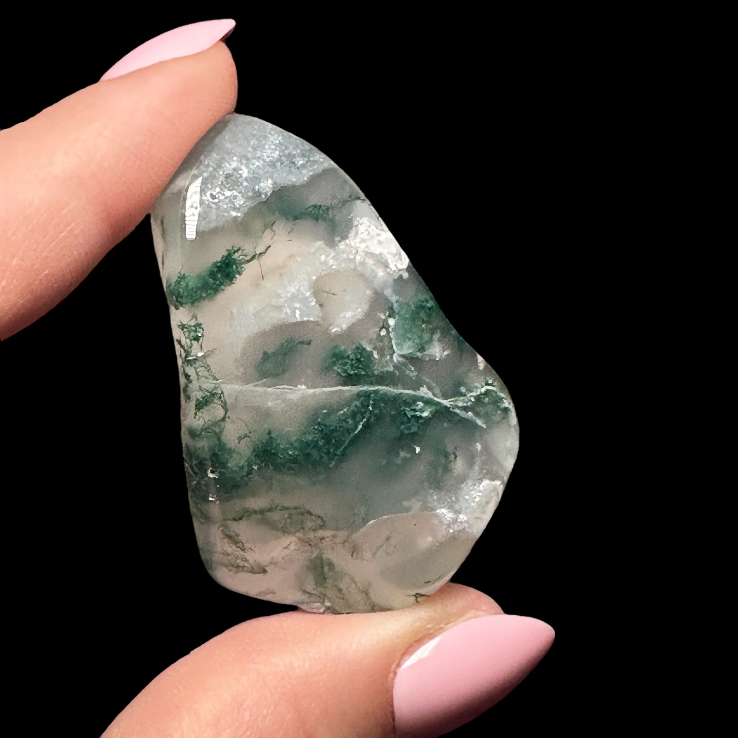 Moss Agate Freeform for Growth, Stability, & Renewal