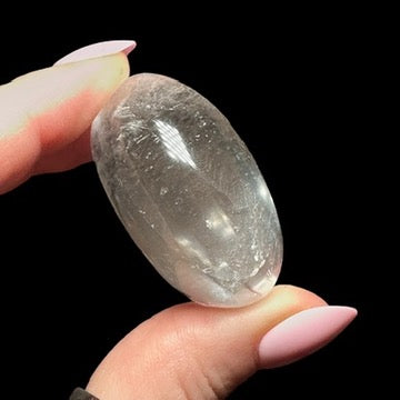 Water-Clear Quartz Palm Stone | Stock B