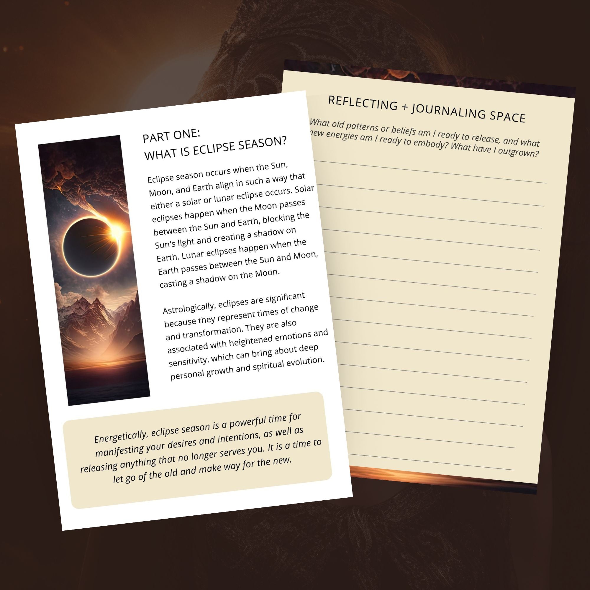 Eclipse Season Journal | Instant Download Mooncat Crystals