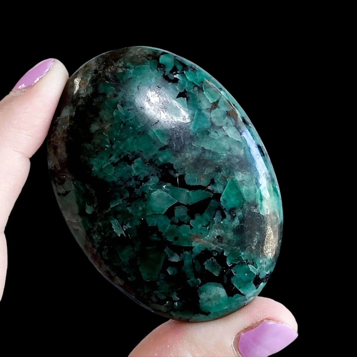 Emerald Palm Stone for Unconditional Love and Prosperity | Stock B Mooncat Crystals