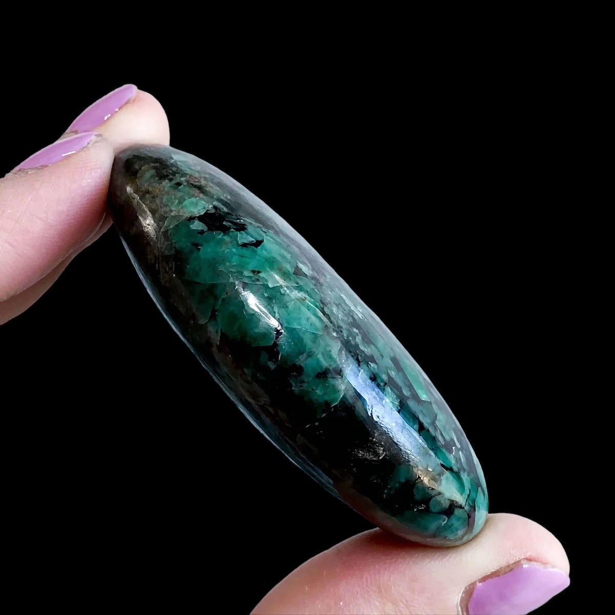 Emerald Palm Stone for Unconditional Love and Prosperity | Stock B Mooncat Crystals