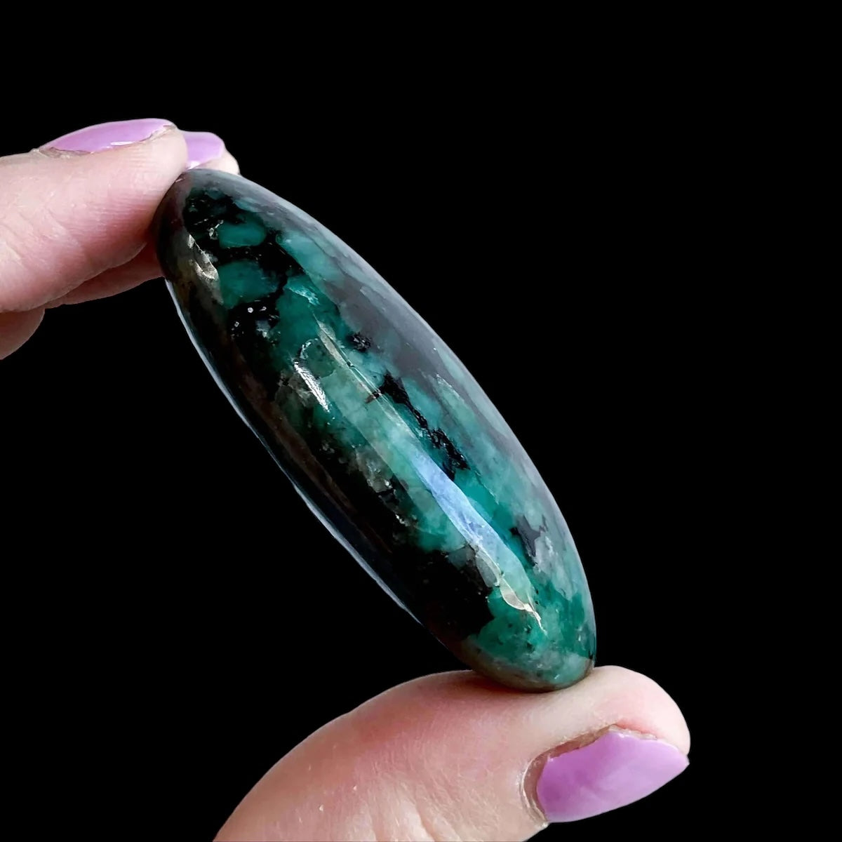 Emerald Palm Stone for Unconditional Love and Prosperity | Stock C Mooncat Crystals