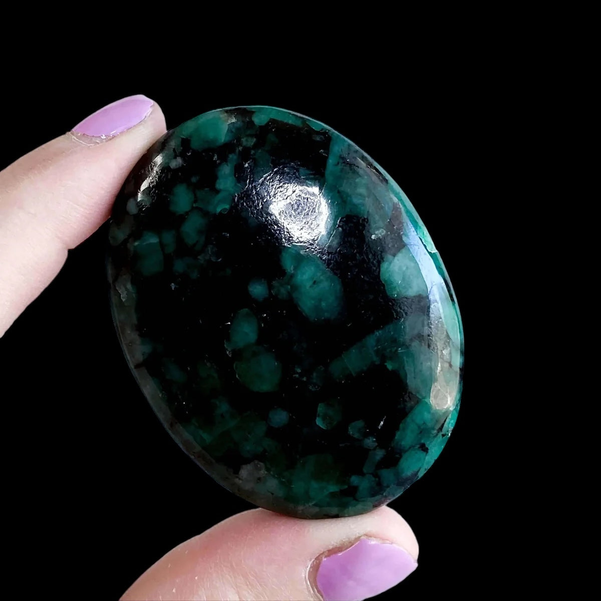 Emerald Palm Stone for Unconditional Love and Prosperity | Stock C Mooncat Crystals