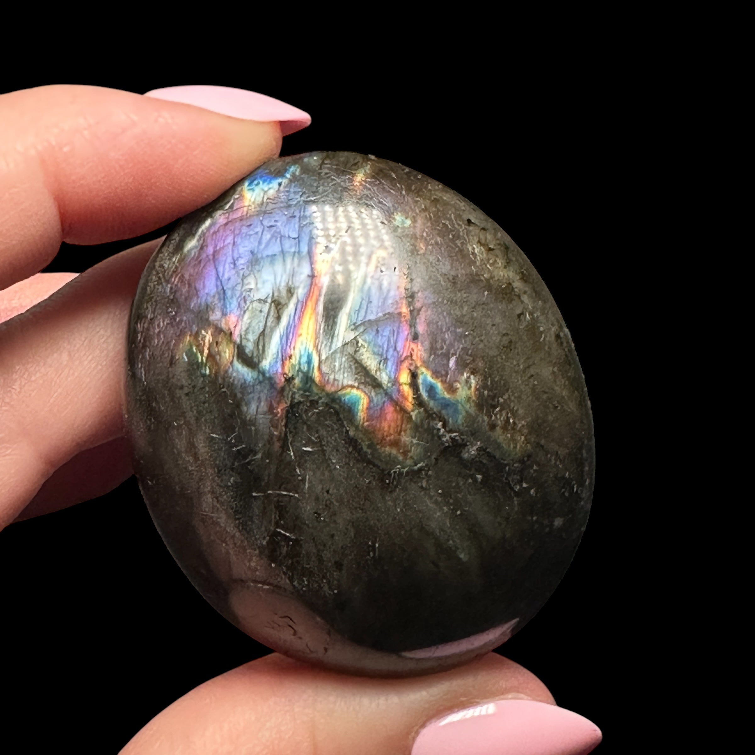 Labradorite Palm Stone for Intuition, Protection, & Transformation | Stock A