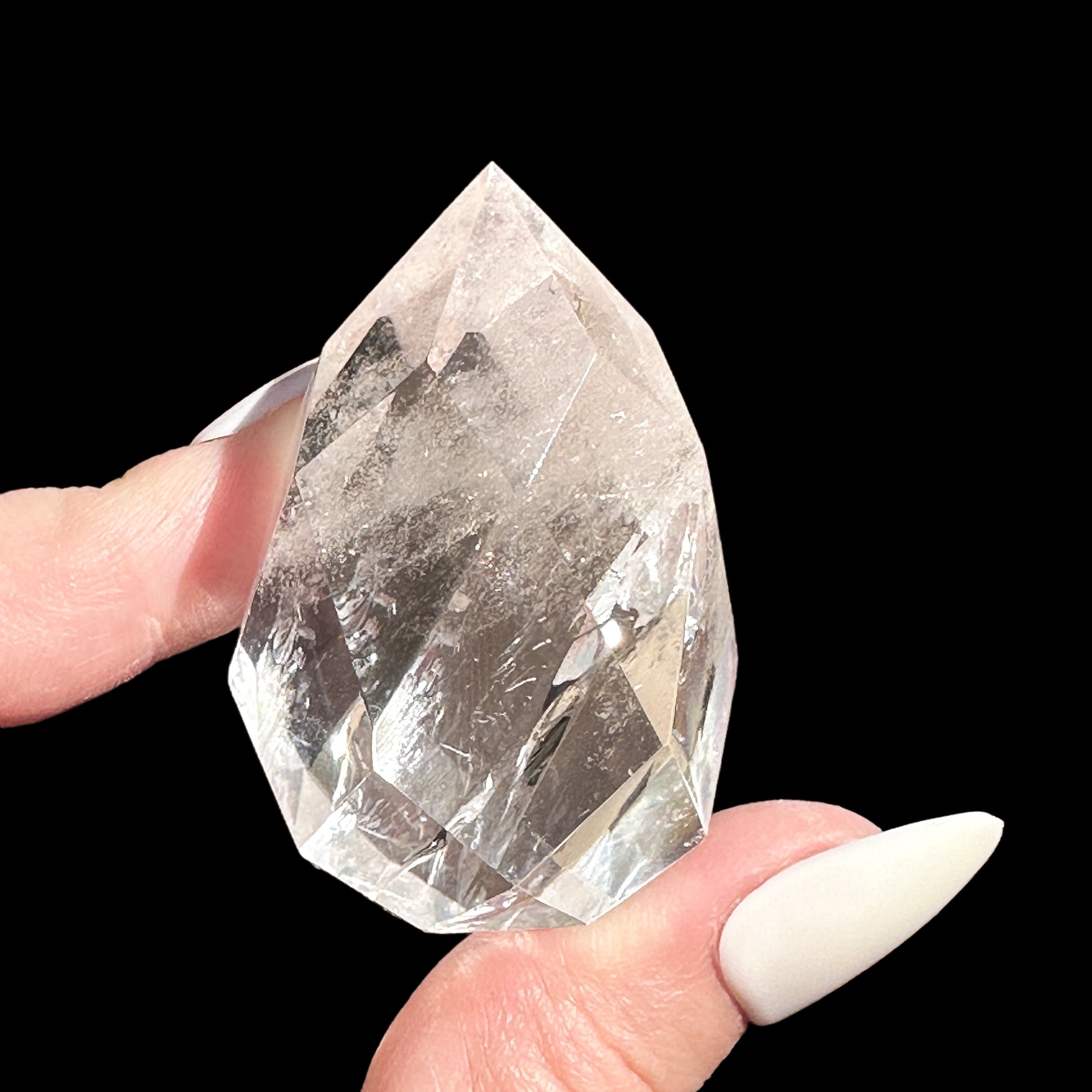 Faceted Brazilian Quartz for Clarity and Amplification Mooncat Crystals