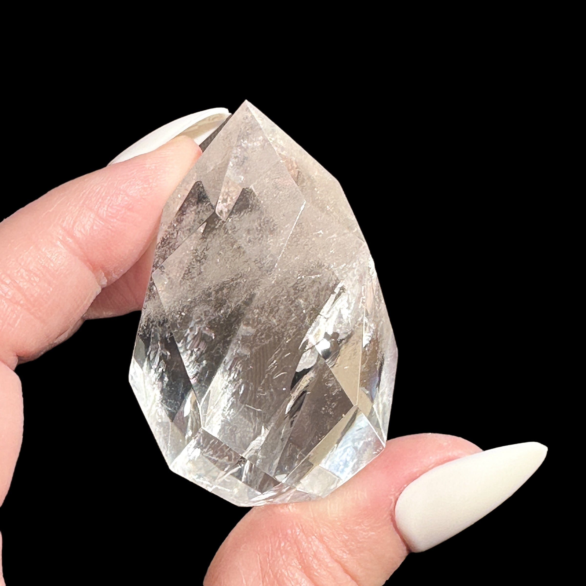 Faceted Brazilian Quartz for Clarity and Amplification Mooncat Crystals