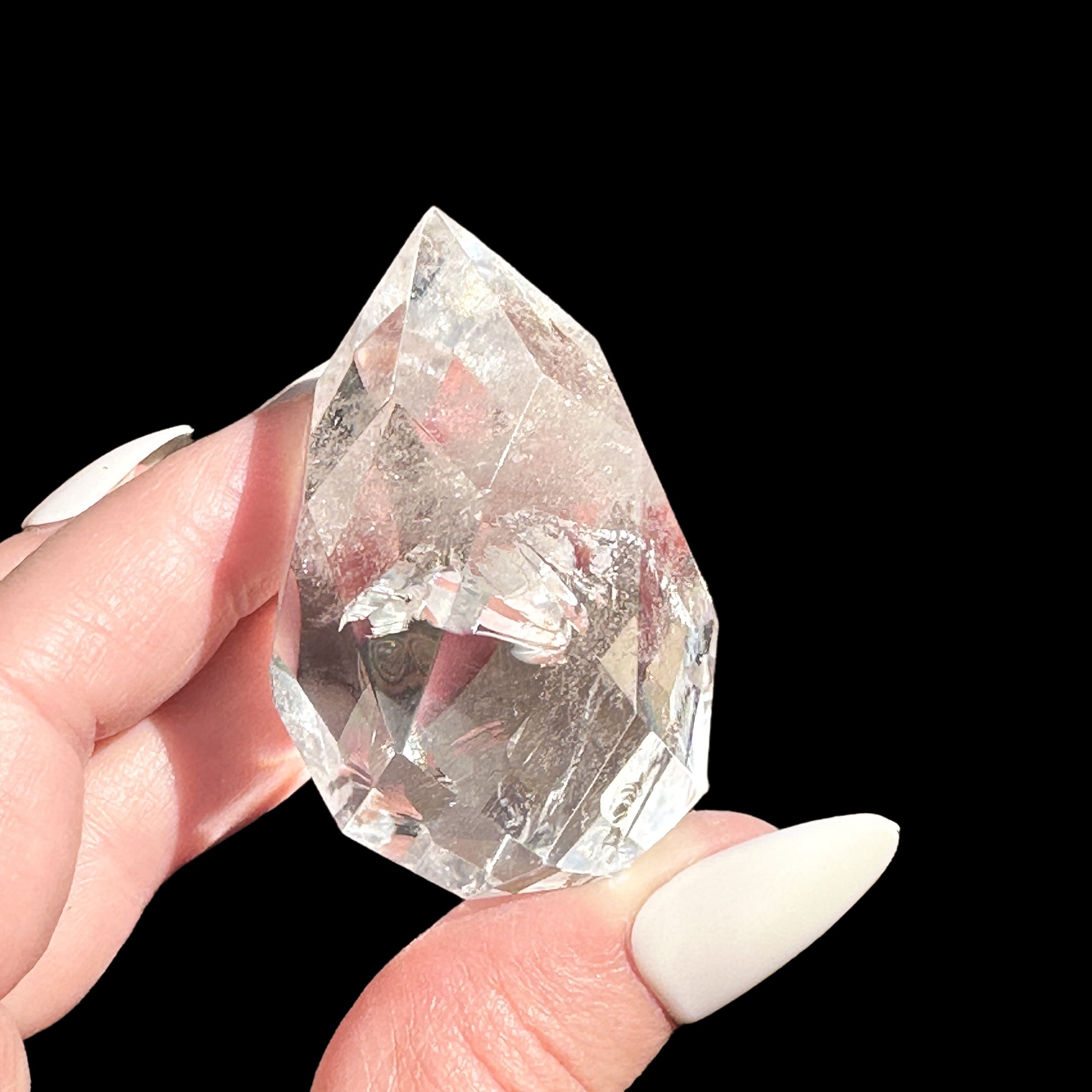 Faceted Brazilian Quartz for Clarity and Amplification Mooncat Crystals