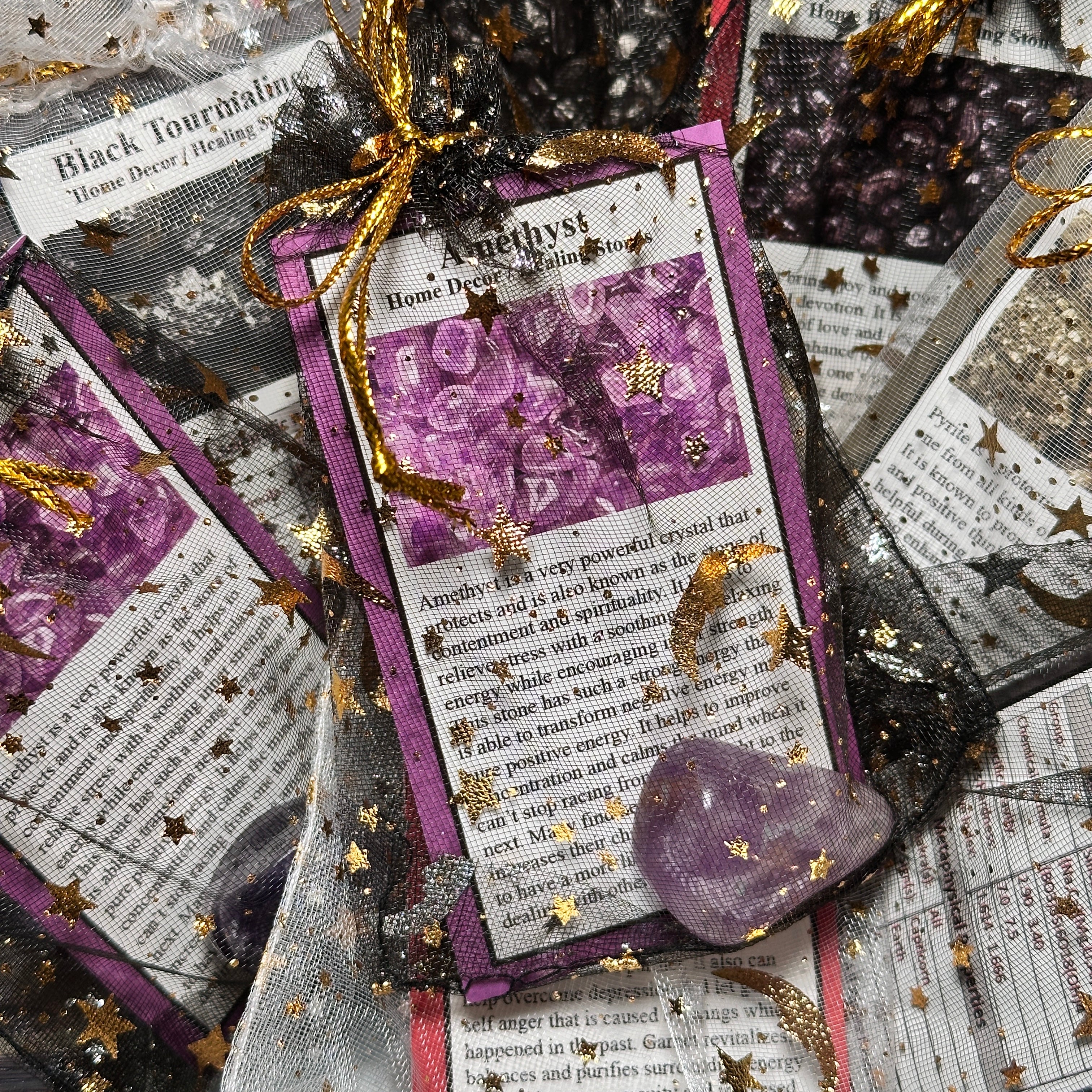 Intuitively Selected Crystal + Card in Decorative Pouch - Mooncat Crystals