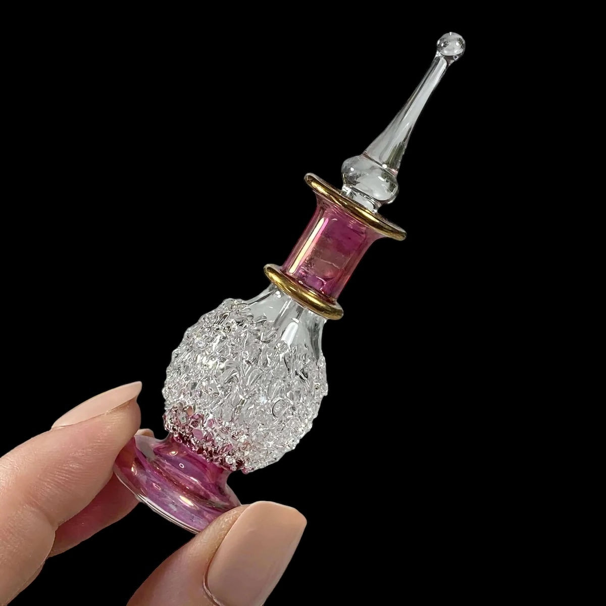 Hand-Painted Egyptian Glass Perfume Bottle | Stock B Mooncat Crystals