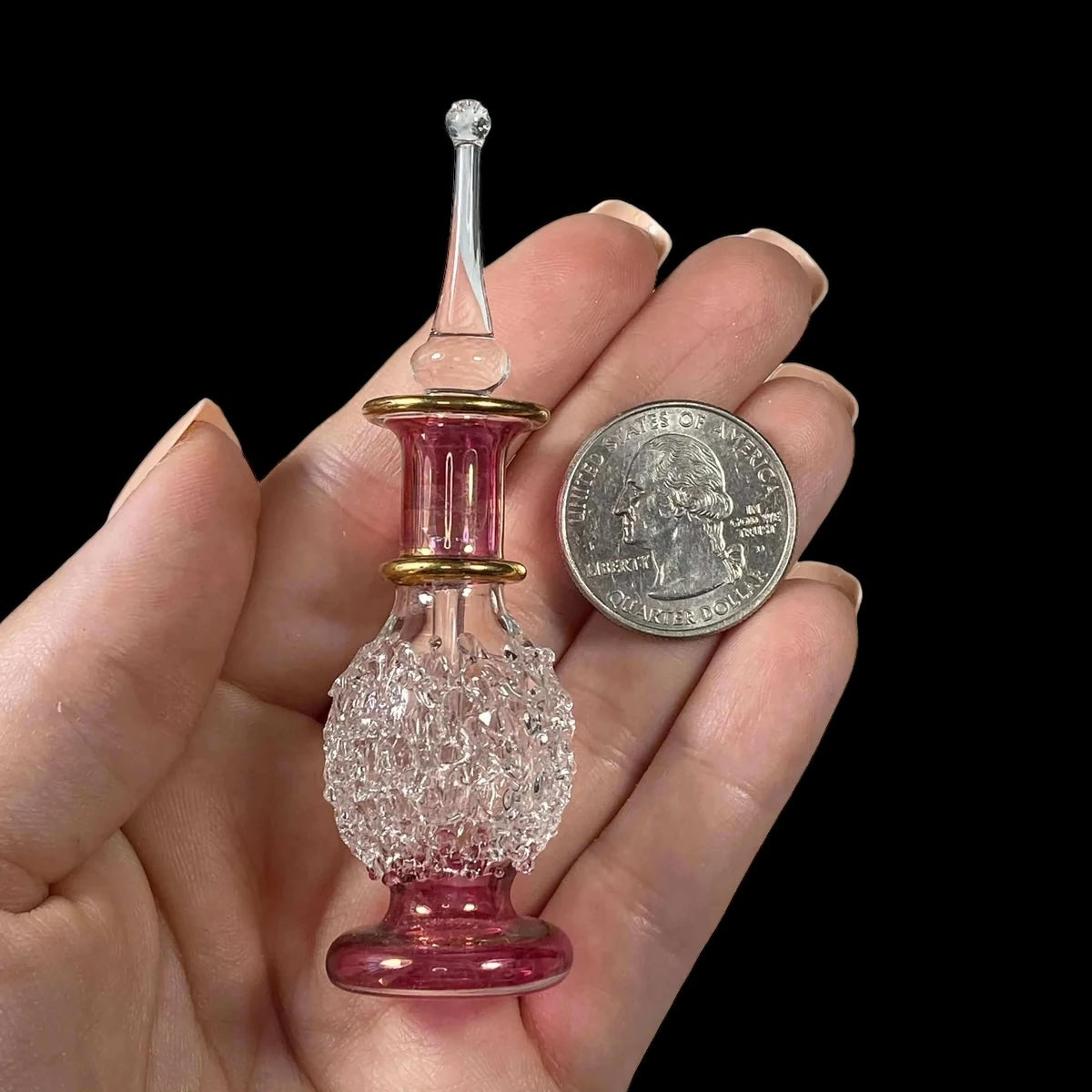 Hand-Painted Egyptian Glass Perfume Bottle | Stock B Mooncat Crystals