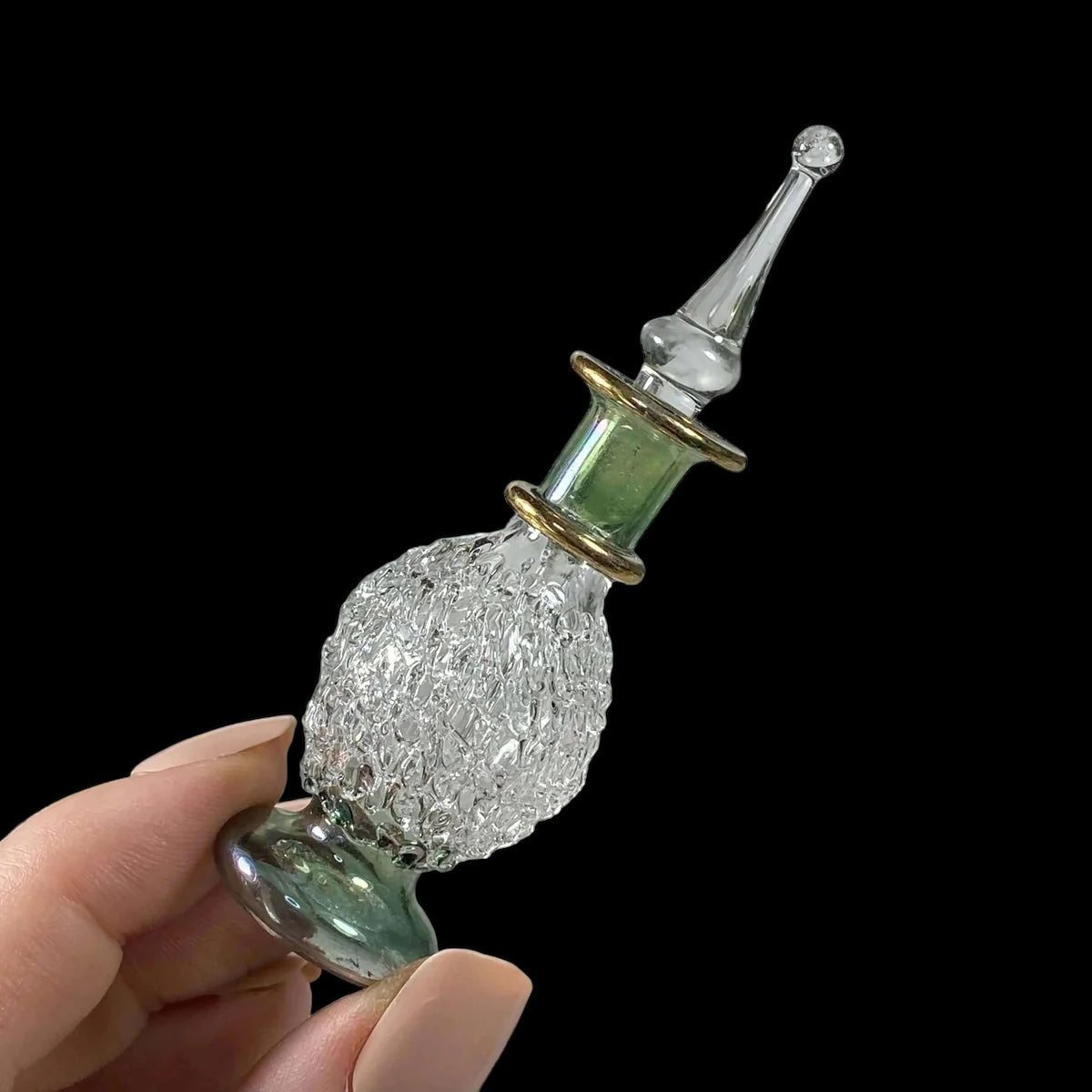 Hand-Painted Egyptian Glass Perfume Bottle | Stock C Mooncat Crystals