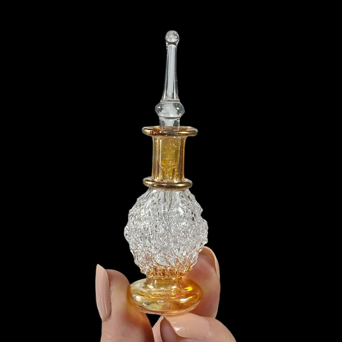 Hand-Painted Egyptian Glass Perfume Bottle | Stock D Mooncat Crystals