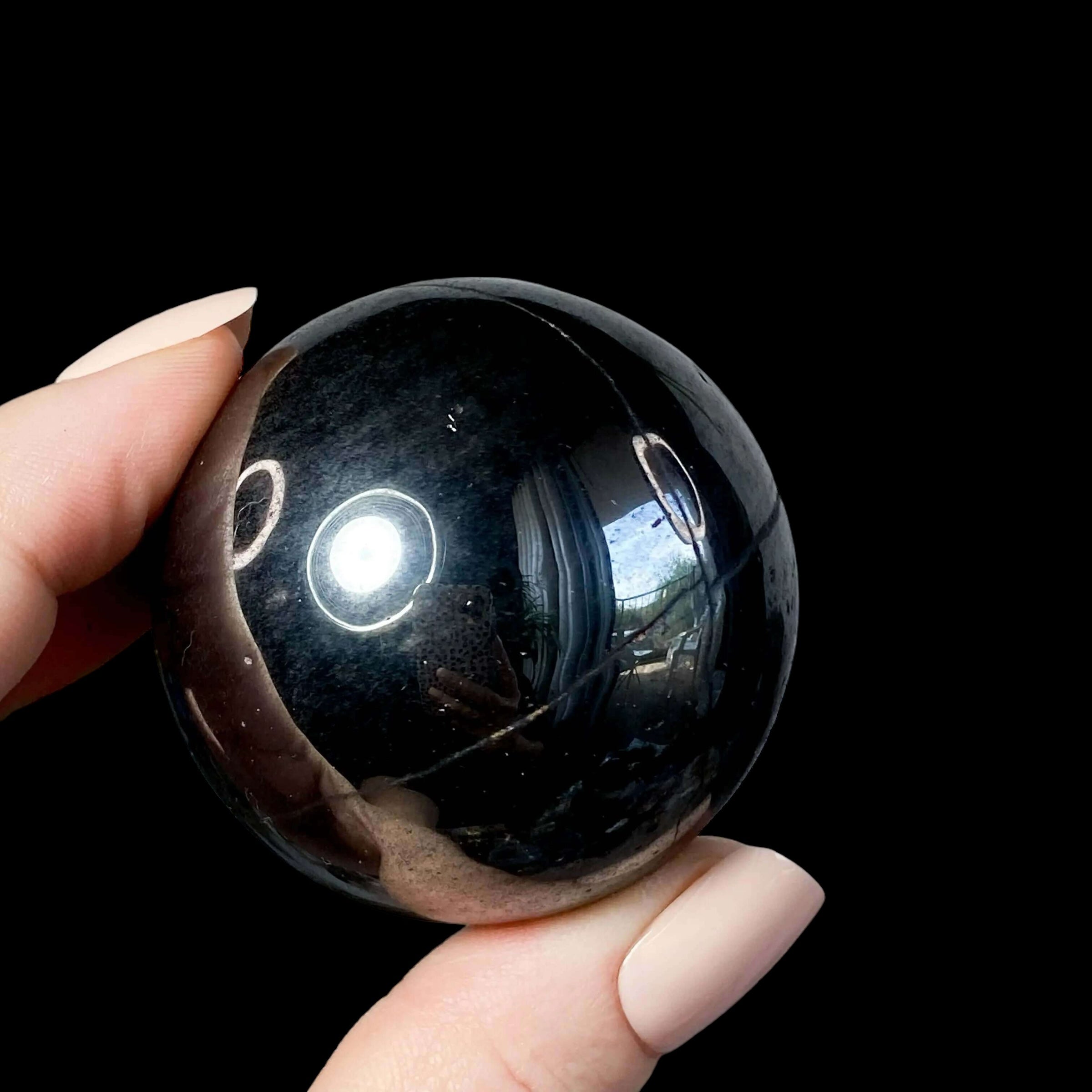 Hematite Sphere for Grounding and Protection Mooncat Crystals