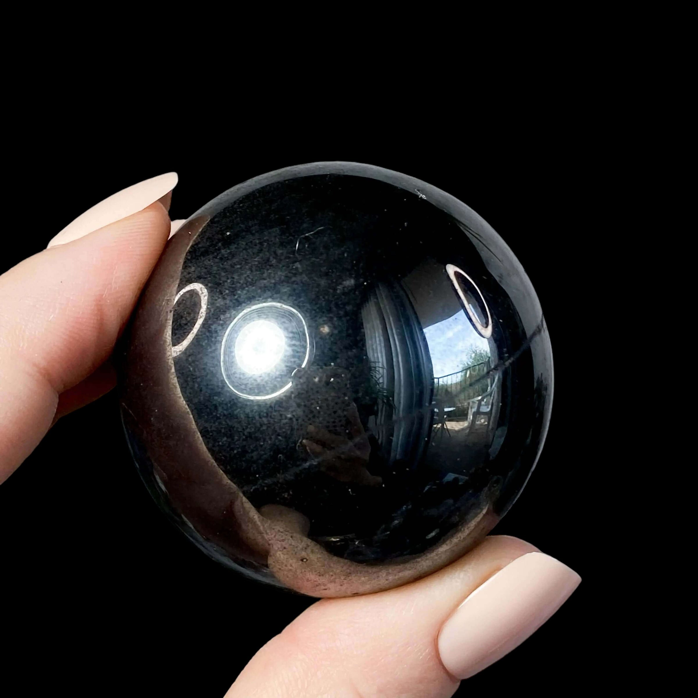 Hematite Sphere for Grounding and Protection Mooncat Crystals