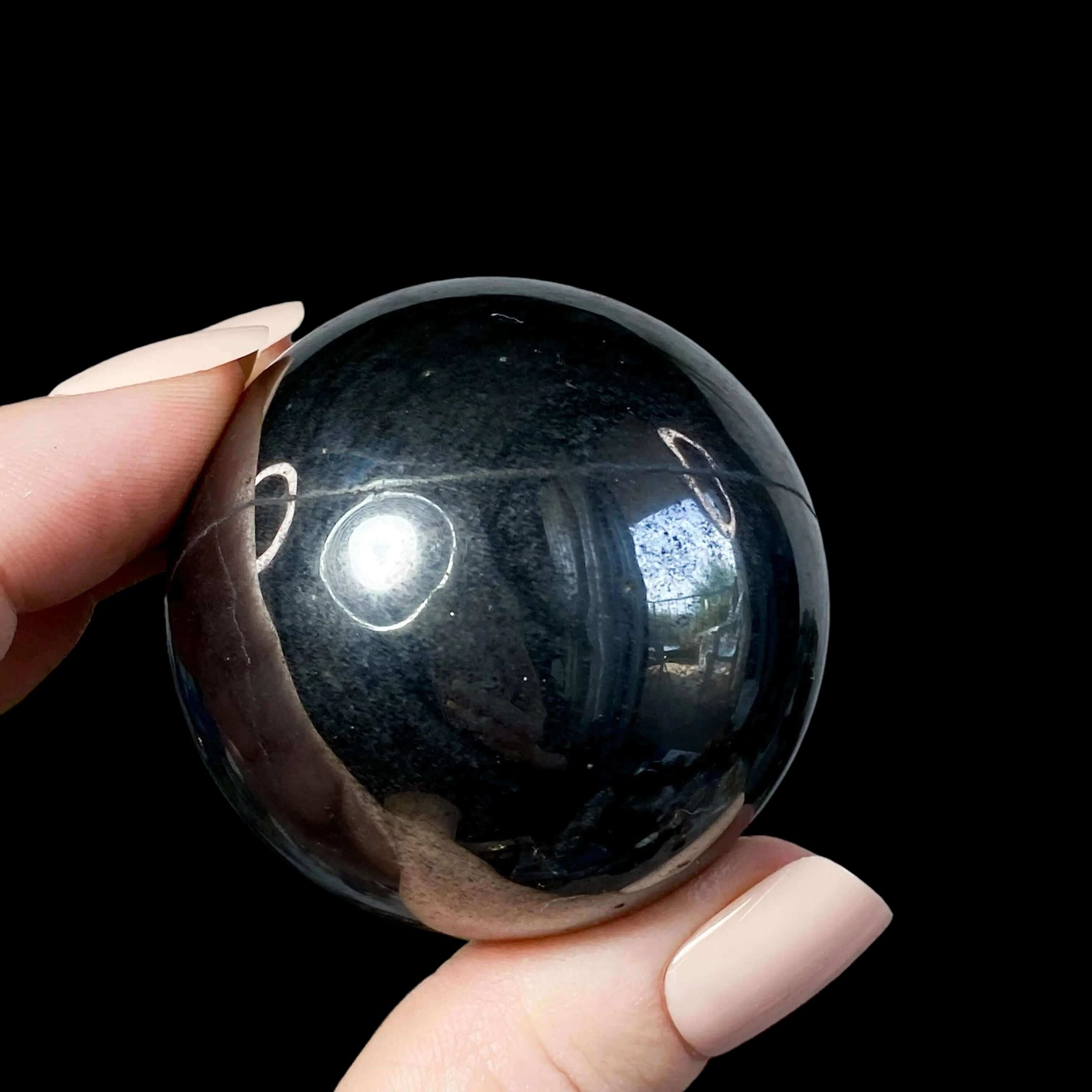 Hematite Sphere for Grounding and Protection Mooncat Crystals