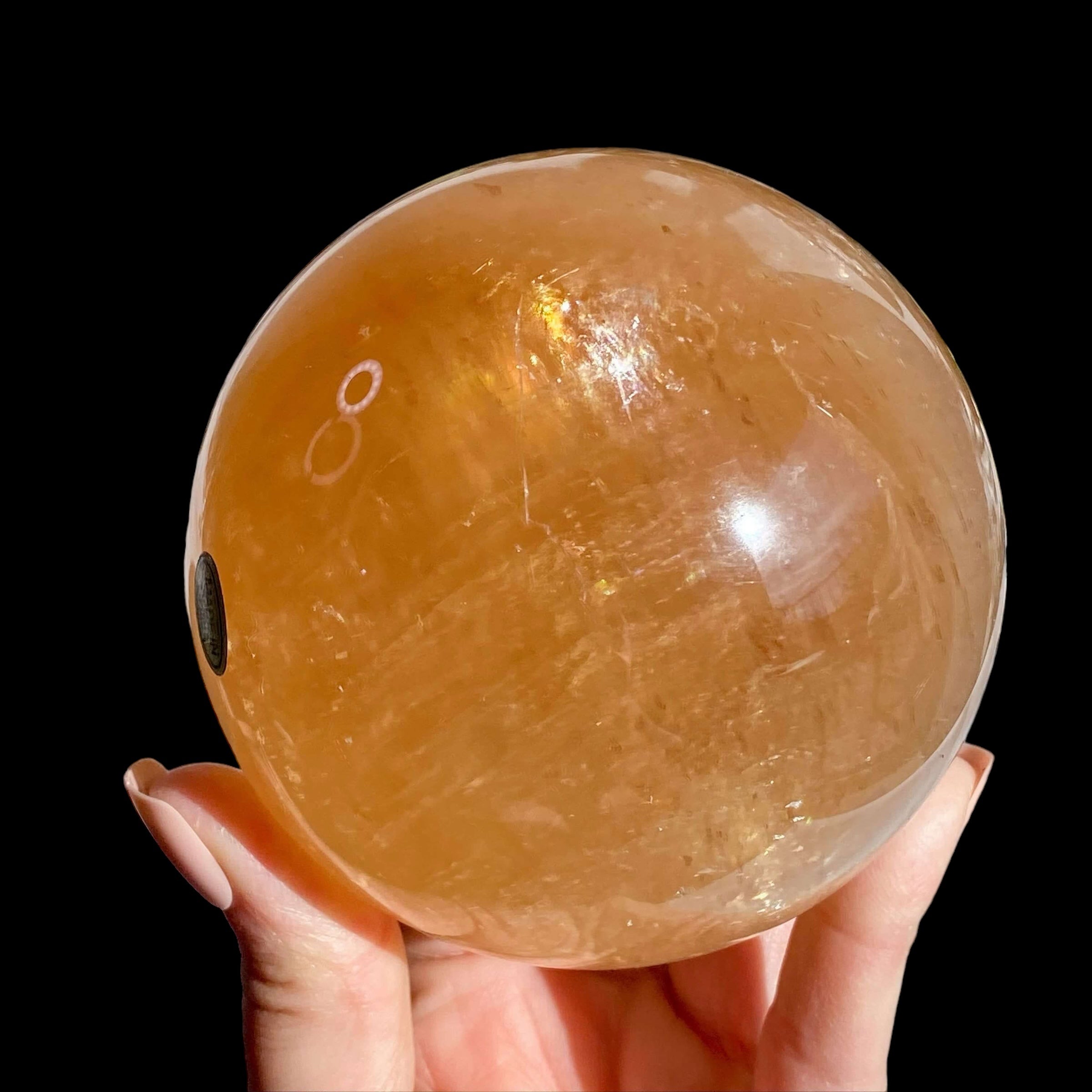 Honey Calcite Sphere for Confidence and Clarity | Stock A Mooncat Crystals