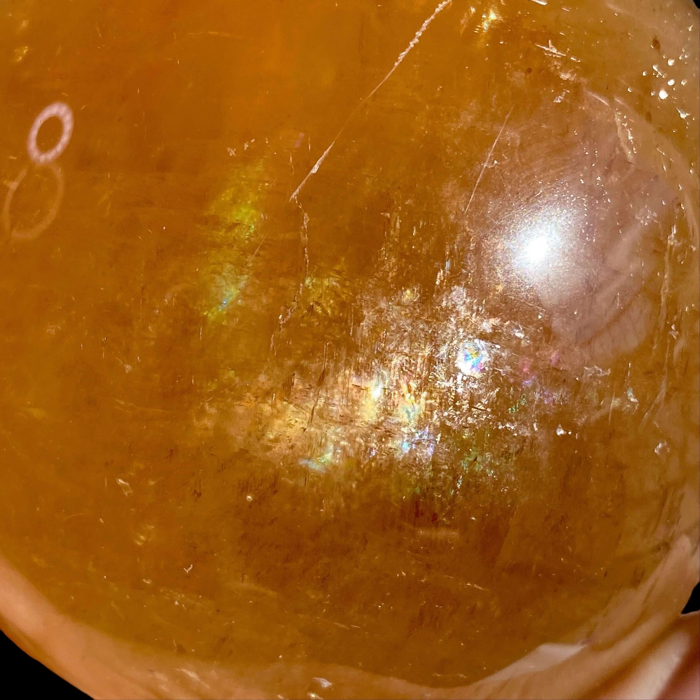 Honey Calcite Sphere for Confidence and Clarity | Stock A Mooncat Crystals