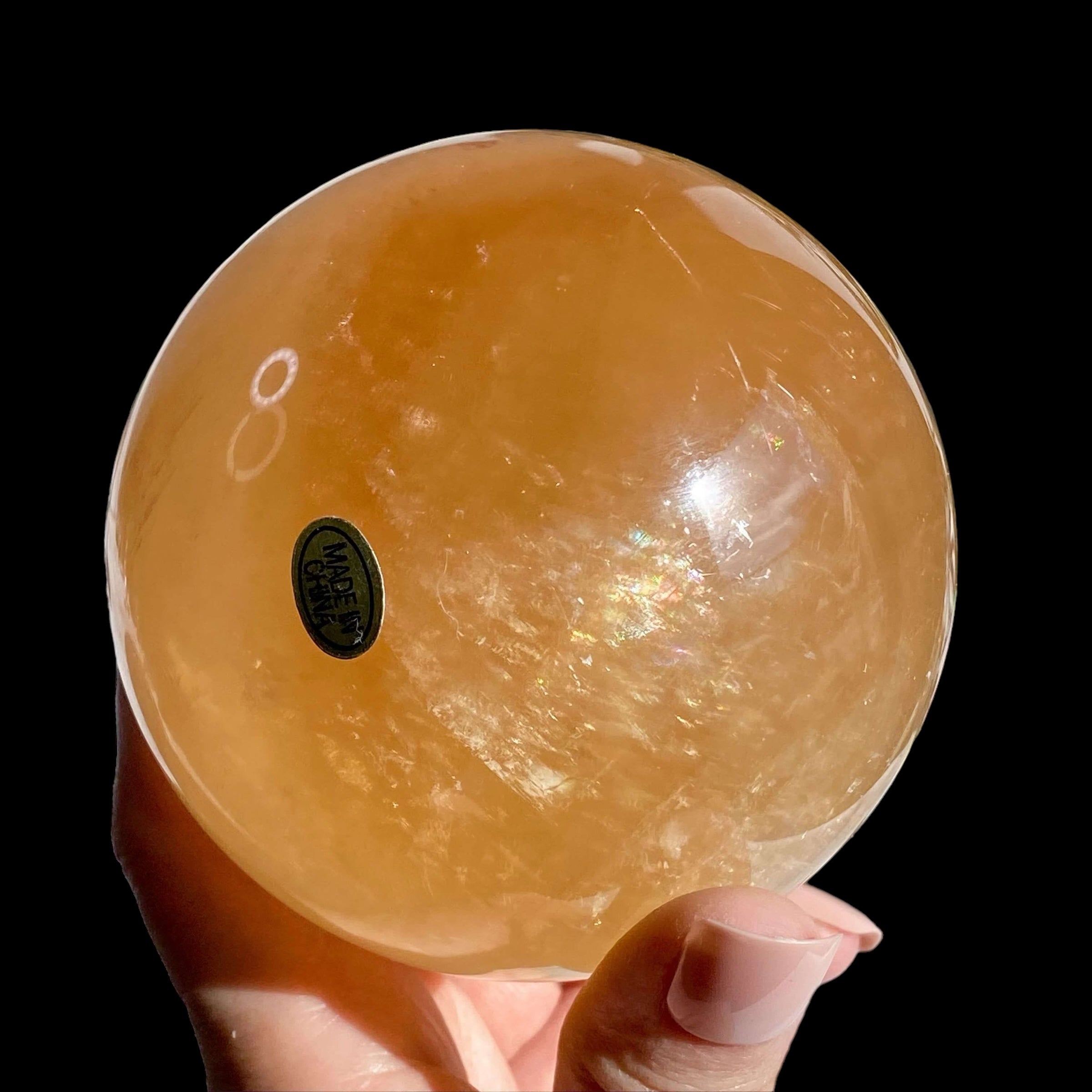 Honey Calcite Sphere for Confidence and Clarity | Stock A Mooncat Crystals