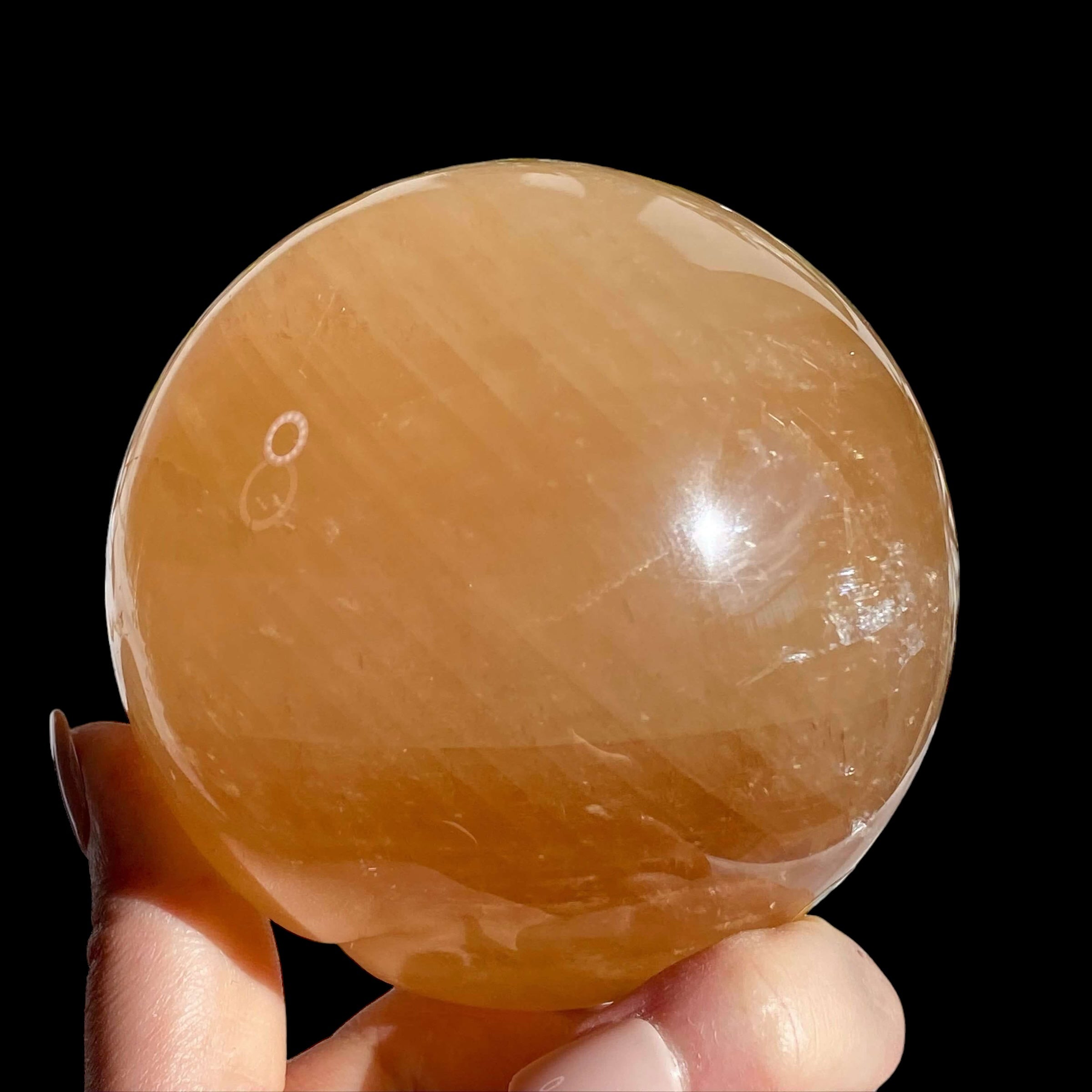 Honey Calcite Sphere for Confidence and Clarity | Stock A Mooncat Crystals