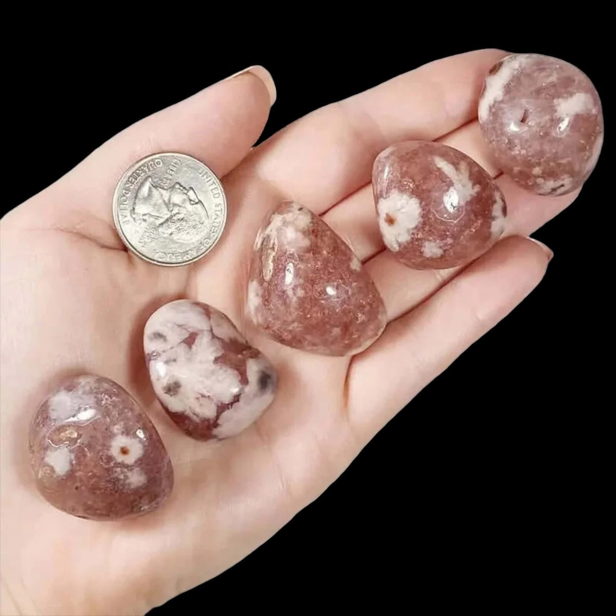 Rare Red Amethyst Tumbles | Set of 2