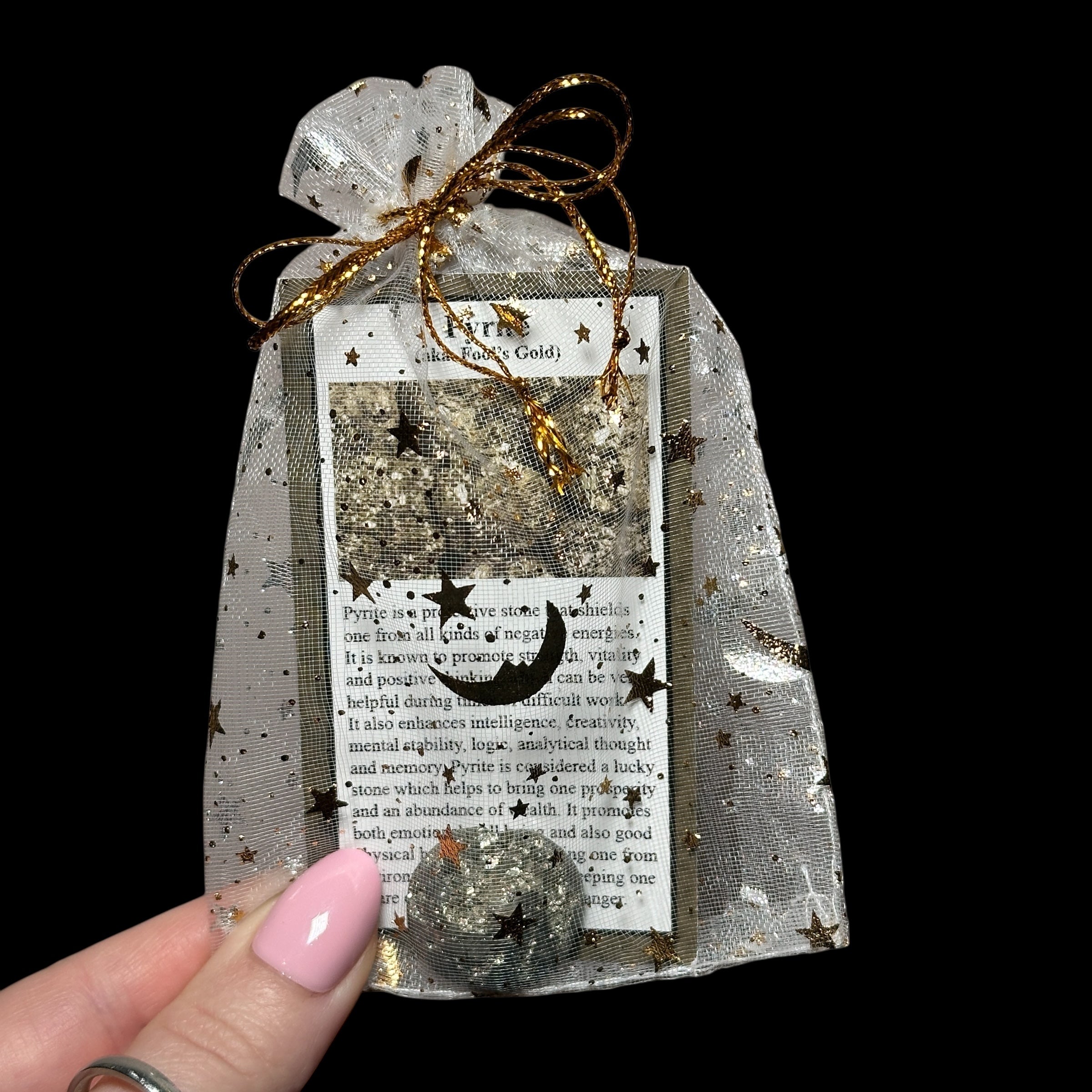 Intuitively Selected Crystal + Card in Decorative Pouch - Mooncat Crystals