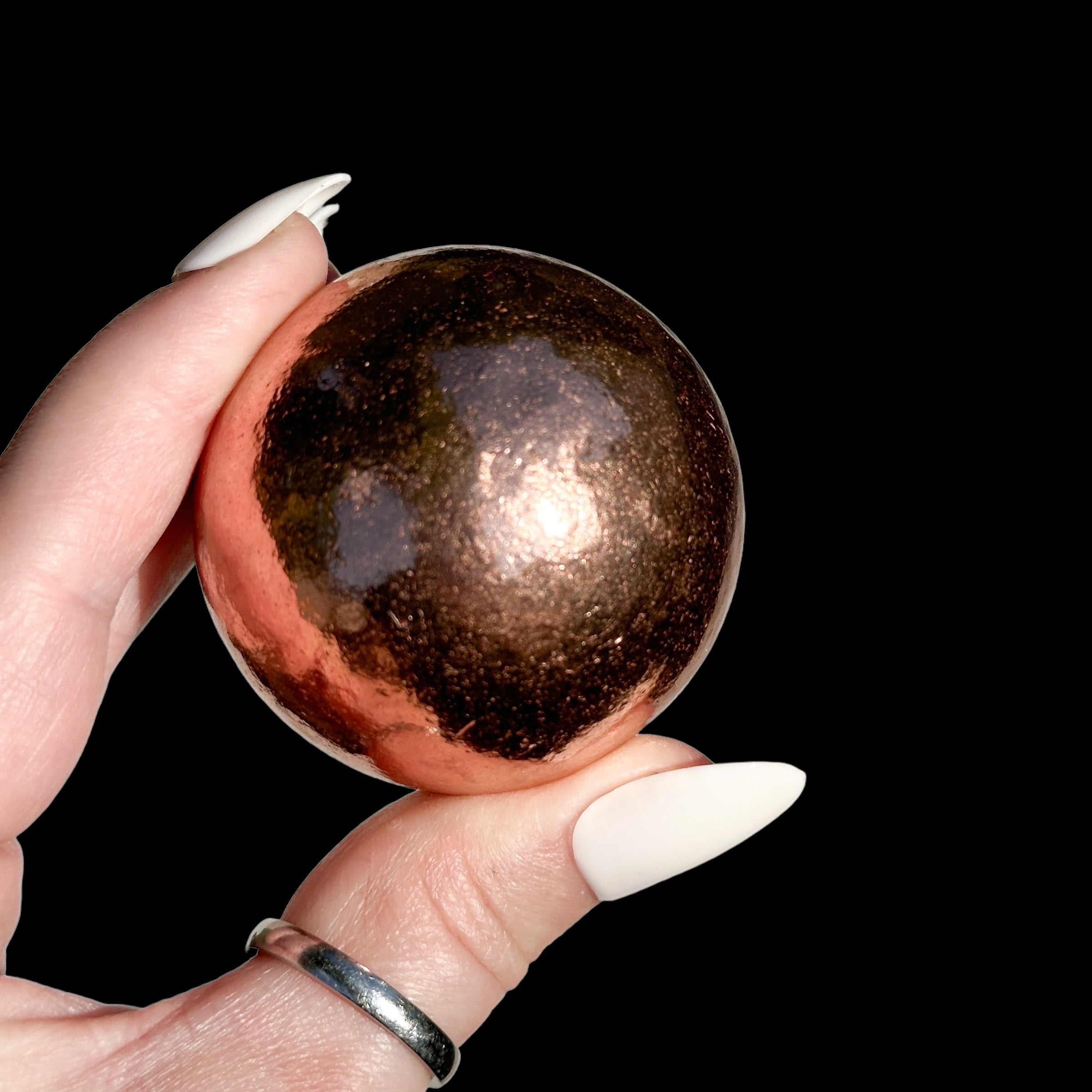 Michigan Copper Sphere for Vitality and Energy Mooncat Crystals