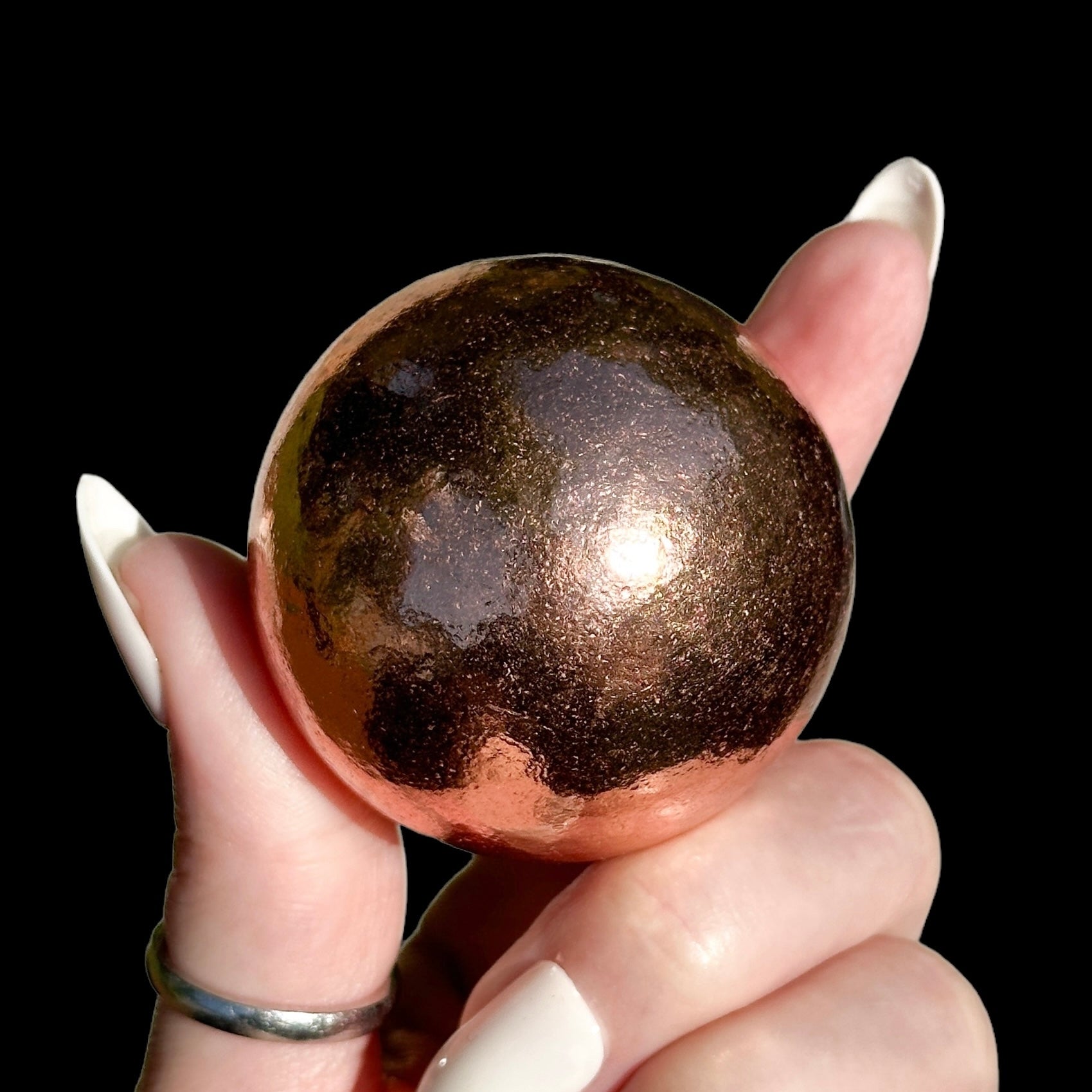 Michigan Copper Sphere for Vitality and Energy Mooncat Crystals