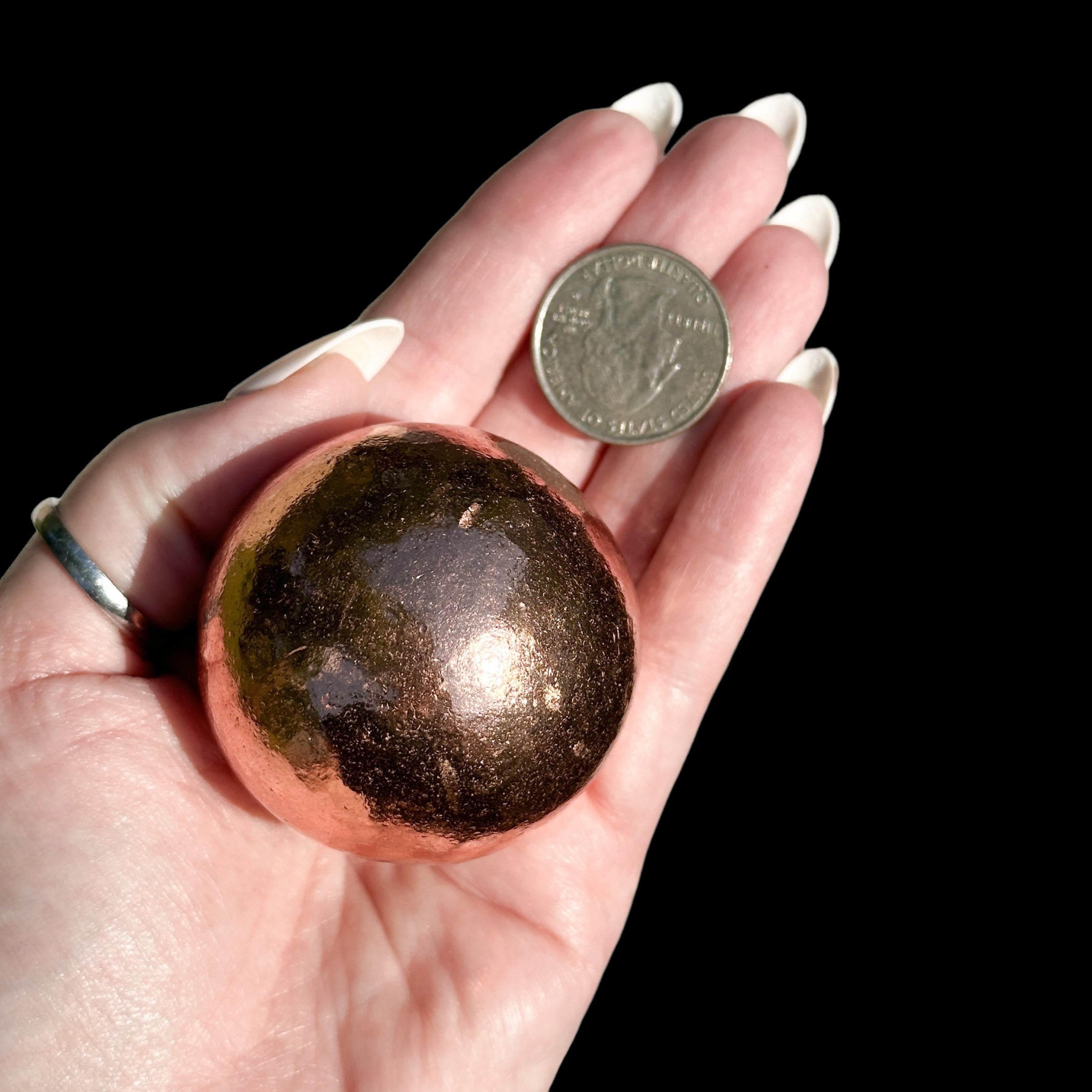 Michigan Copper Sphere for Vitality and Energy Mooncat Crystals