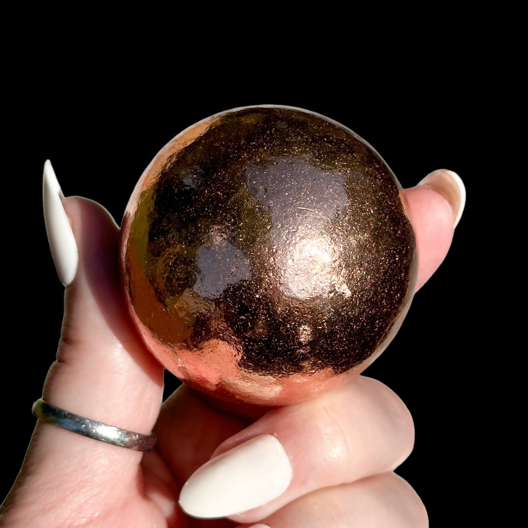 Michigan Copper Sphere for Vitality and Energy Mooncat Crystals