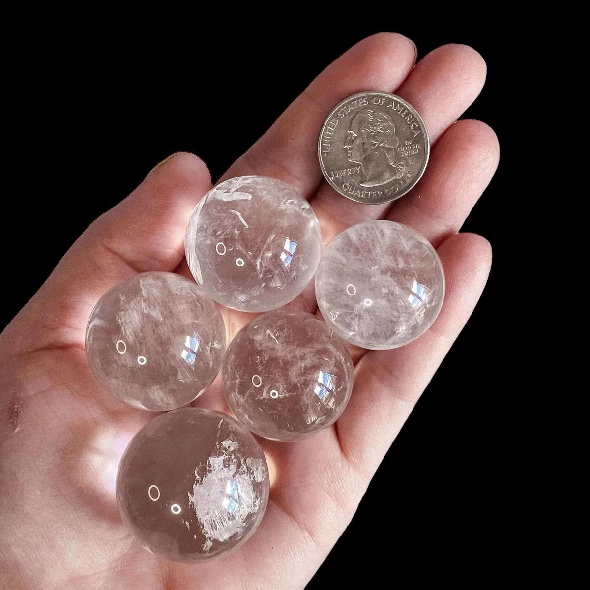 Mini Quartz Sphere for Clarity and Amplification | Intuitive Selection Mooncat Crystals