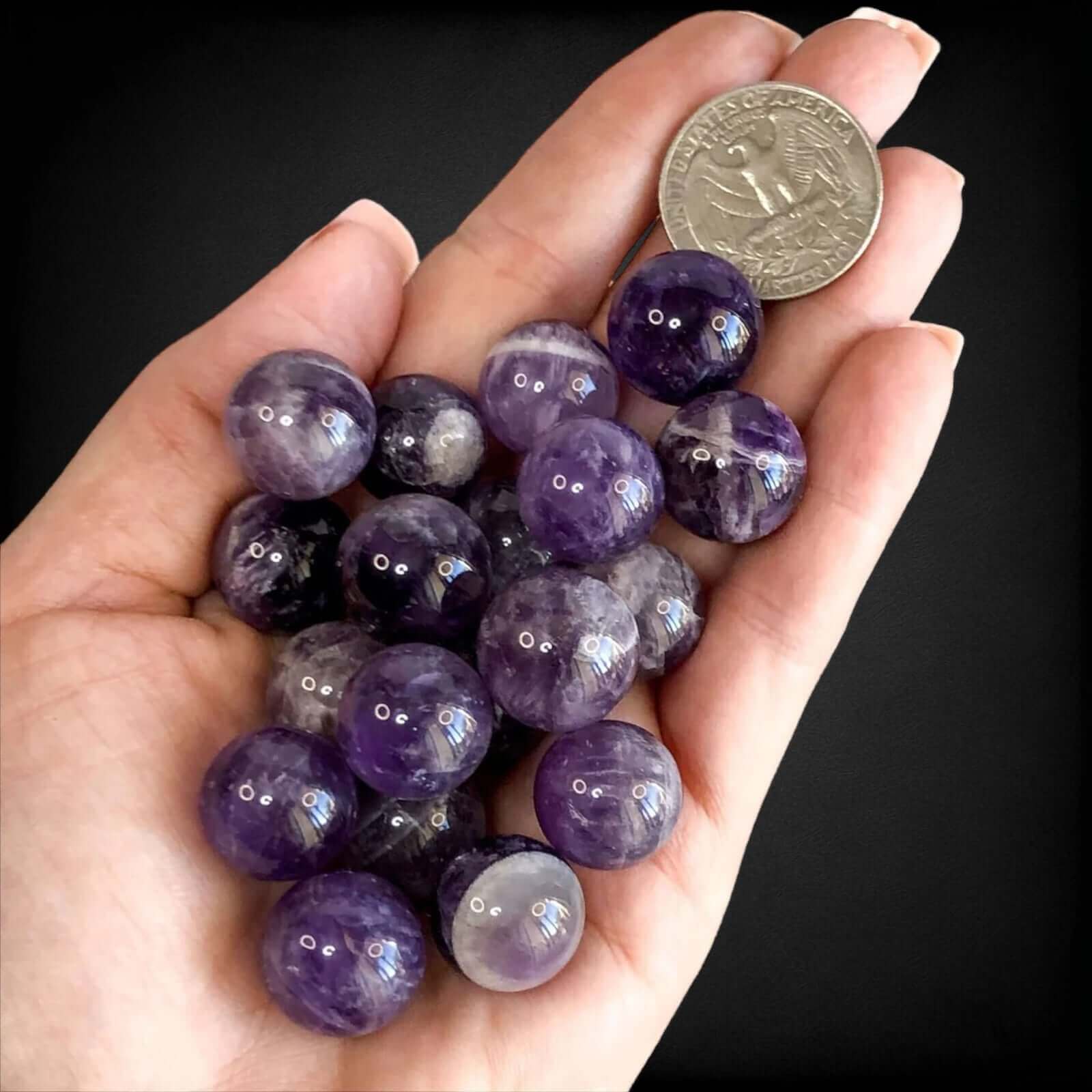 ONE Mini Amethyst Sphere for Balance and Intuition Mooncat Crystals