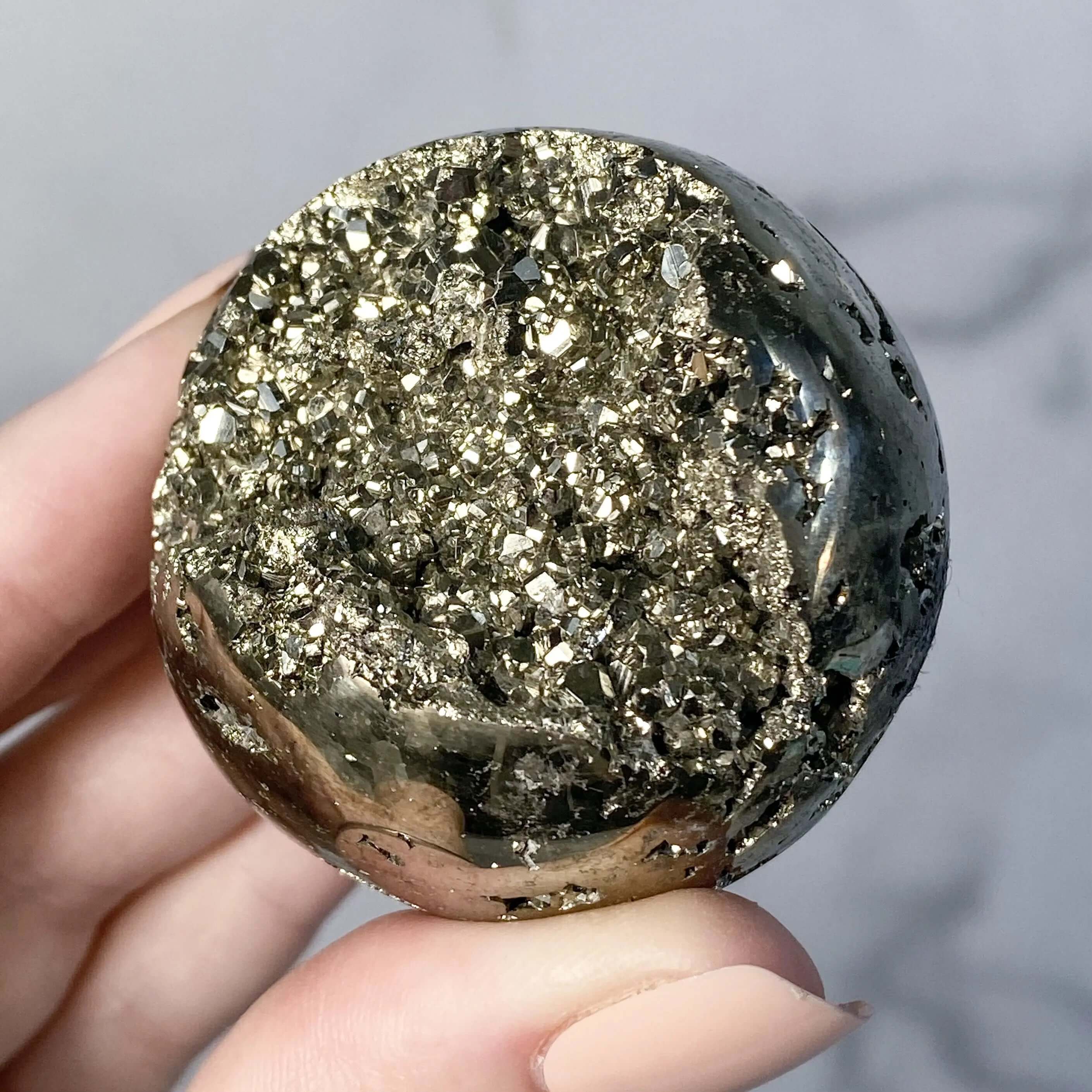 Peruvian Pyrite Sphere | Stock Y Mooncat Crystals