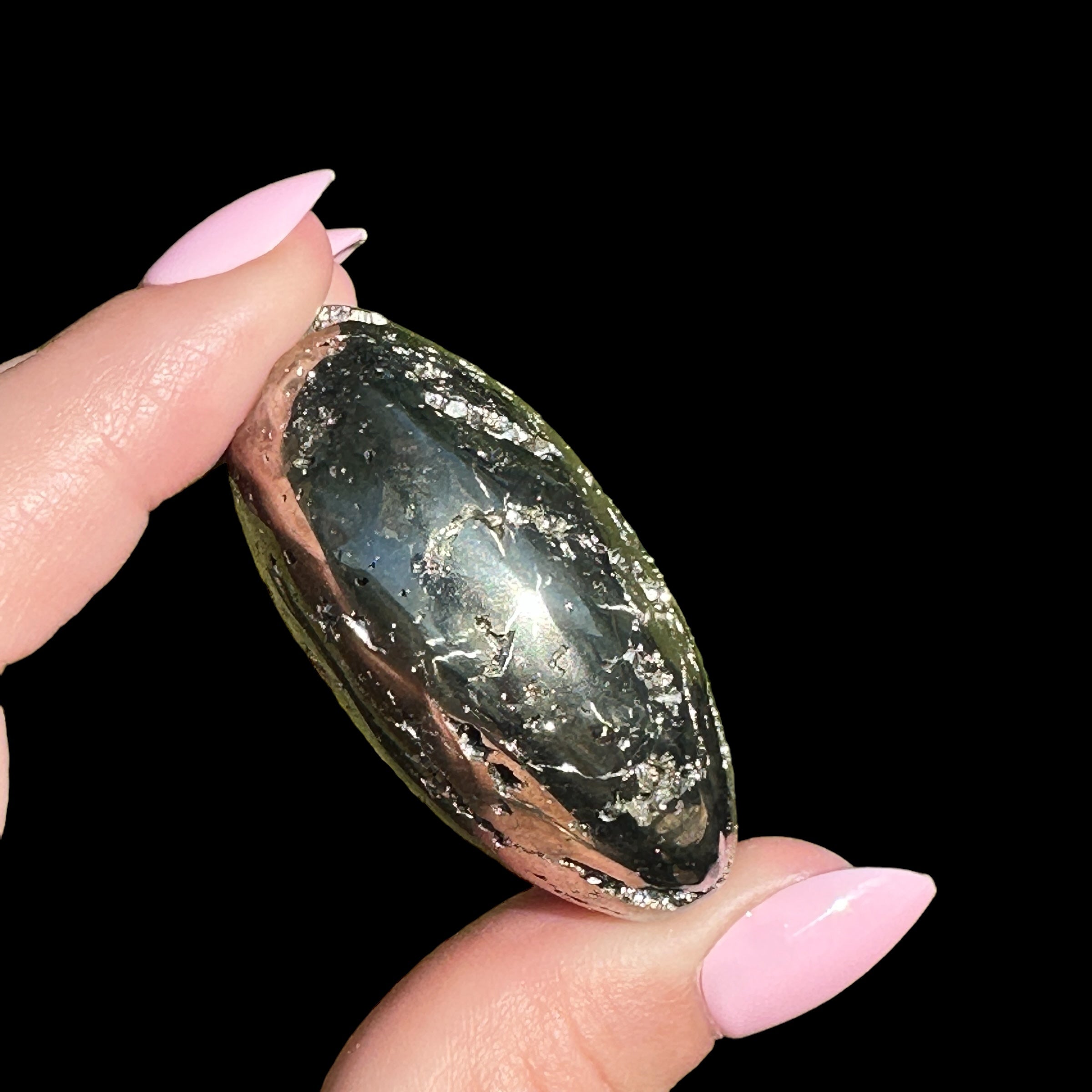 Pyrite Palm Stone for Wealth and Confidence | Stock B Mooncat Crystals