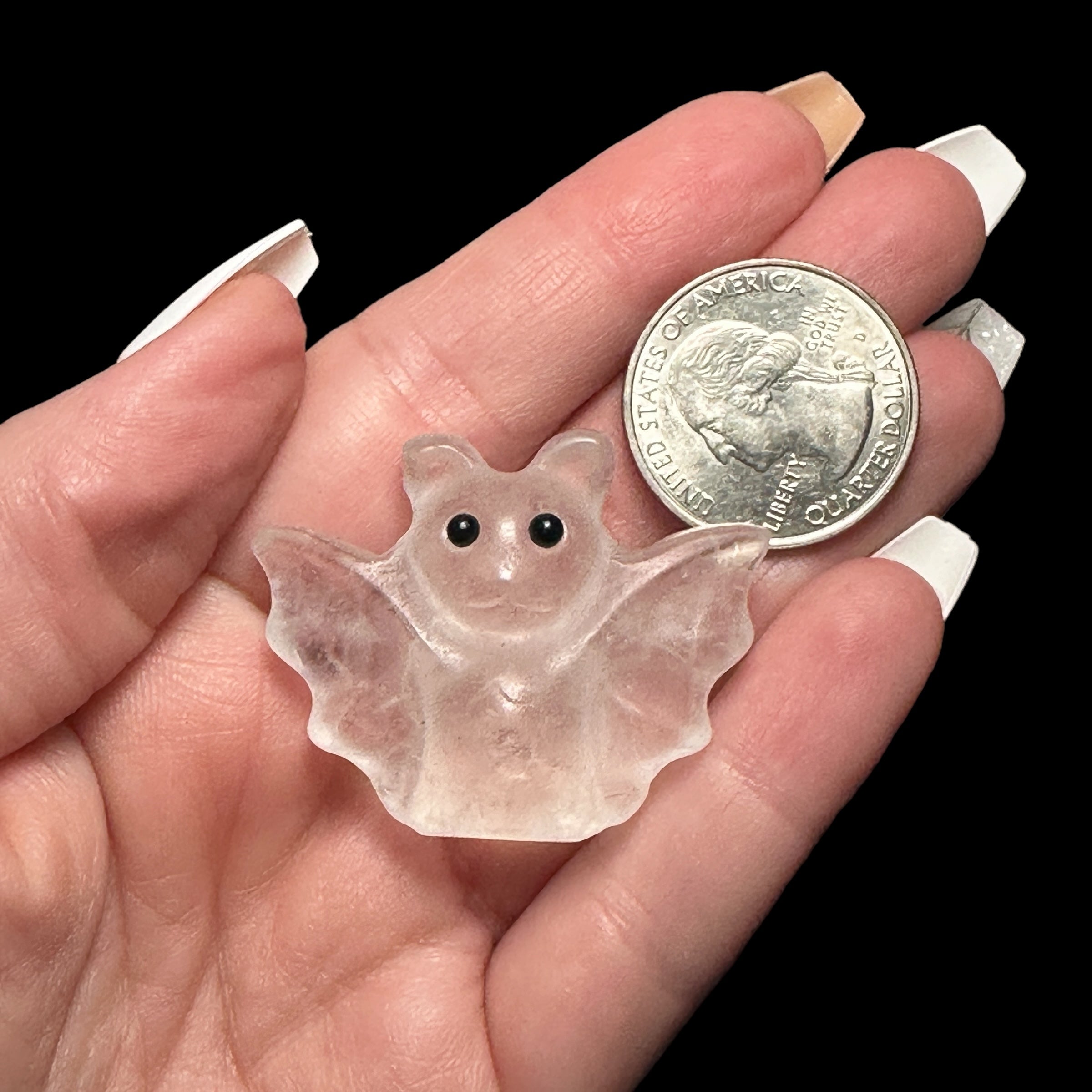 Quartz Bat Halloween Carved Crystal Mooncat Crystals