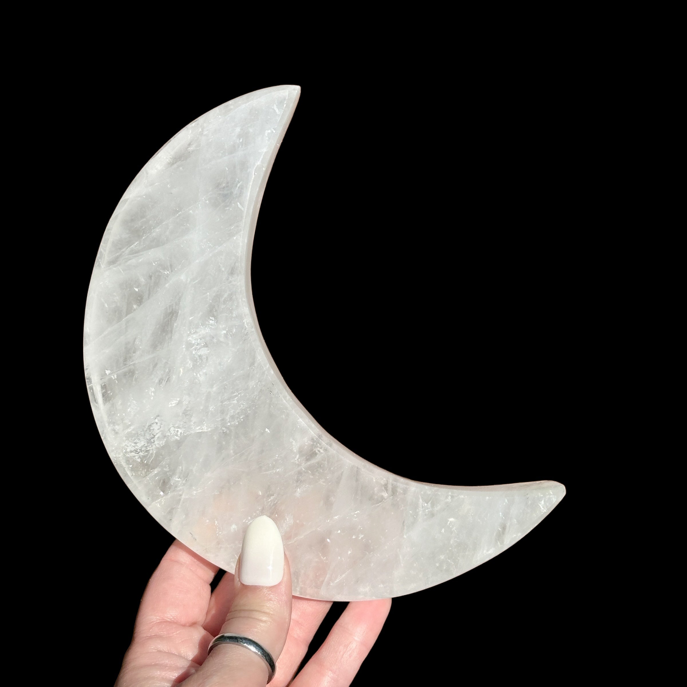 Quartz Crescent Moon for Clarity and Amplification Mooncat Crystals