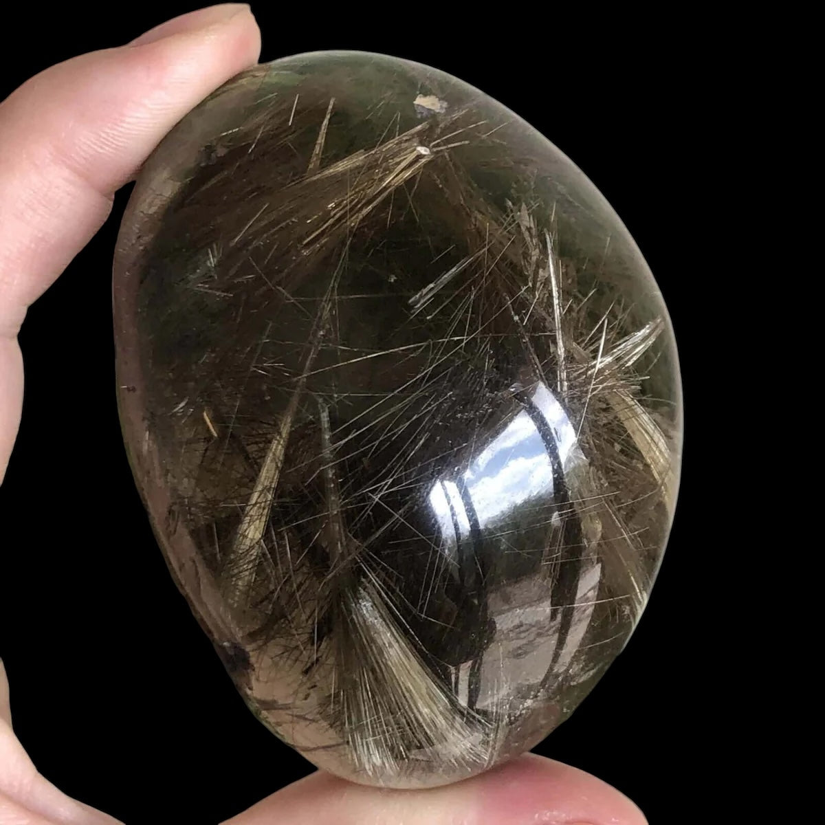 AMPLIFIES SPIRITUALITY + MANIFESTATION:: Rutilated Smoky Quartz Lens