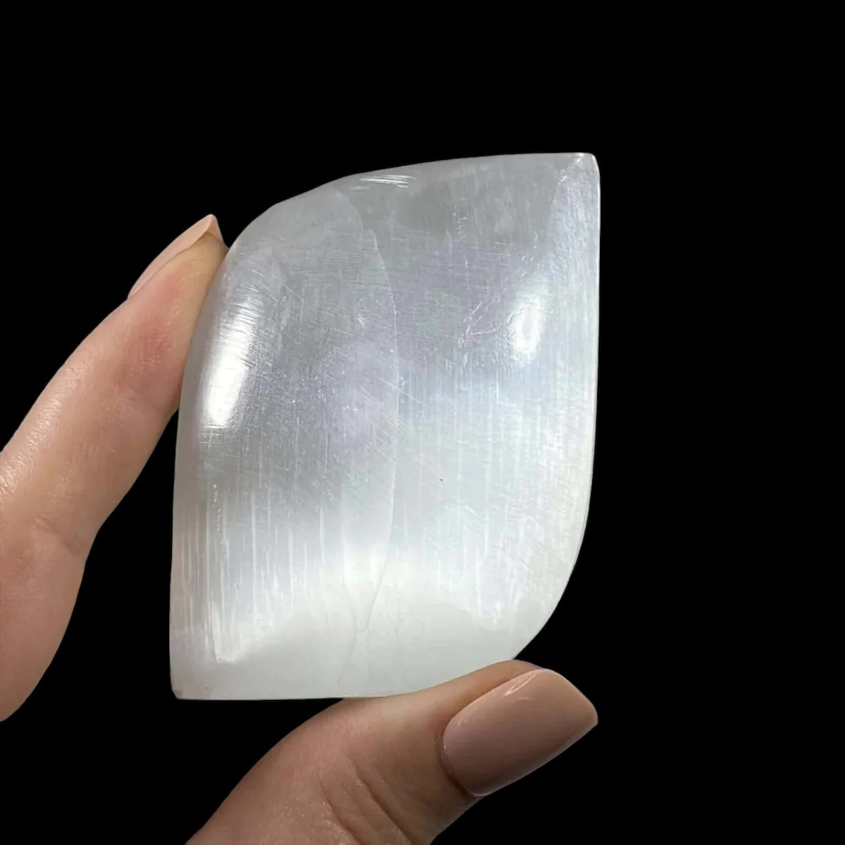 Selenite Palm Stone for Cleansing and Clarity Mooncat Crystals