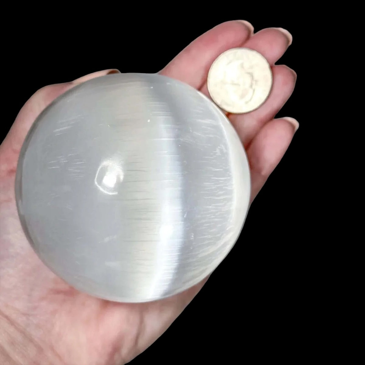 Selenite Sphere for Cleansing and Clarity Mooncat Crystals