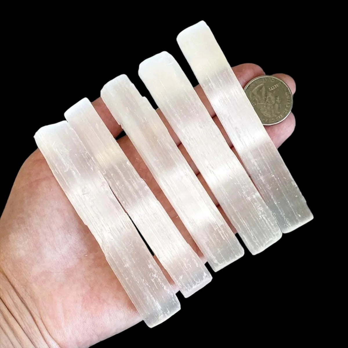 Selenite Sticks for Cleansing and Clarity | Set of 2 Mooncat Crystals