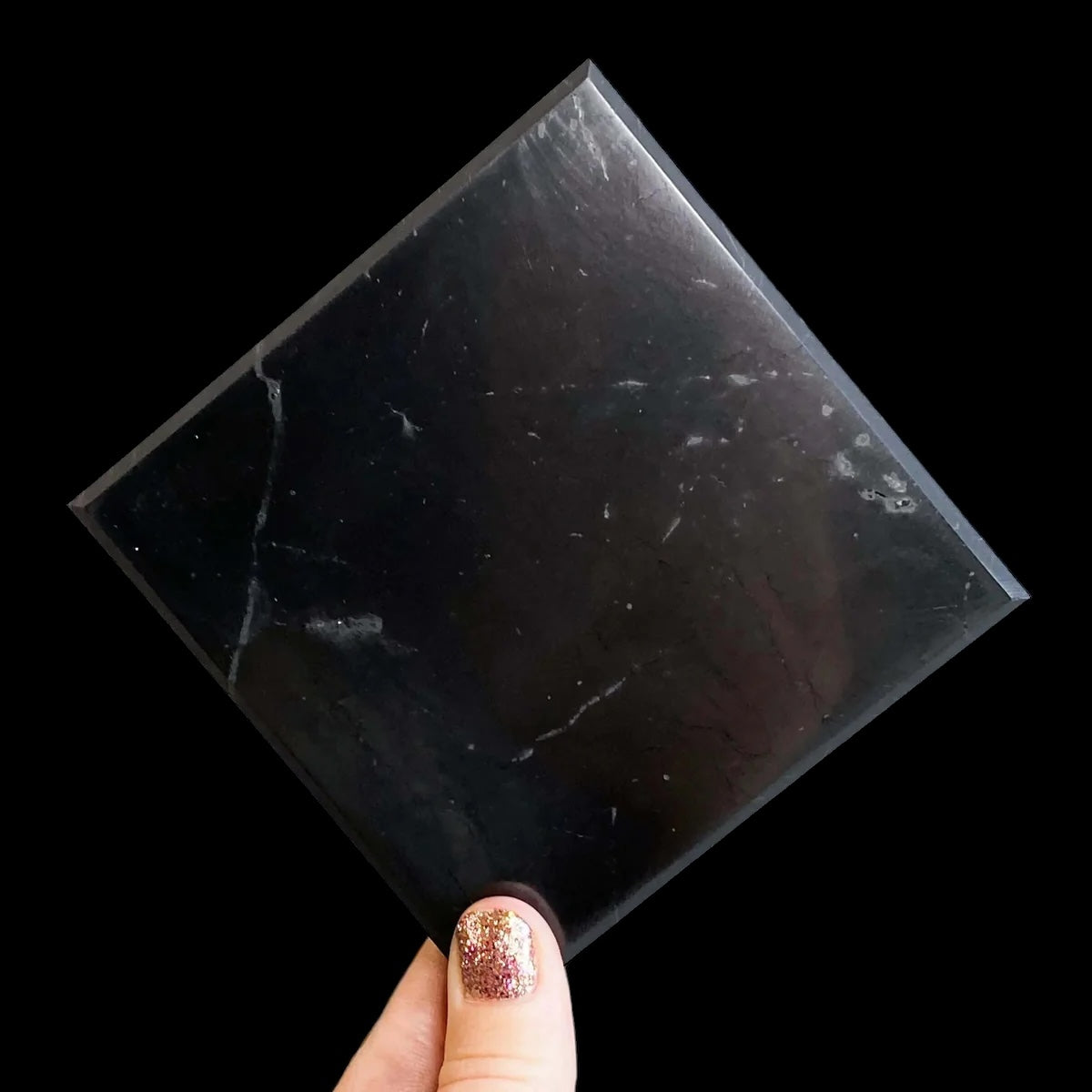 Shungite Square Tile for Purification and Protection | 4” Mooncat Crystals