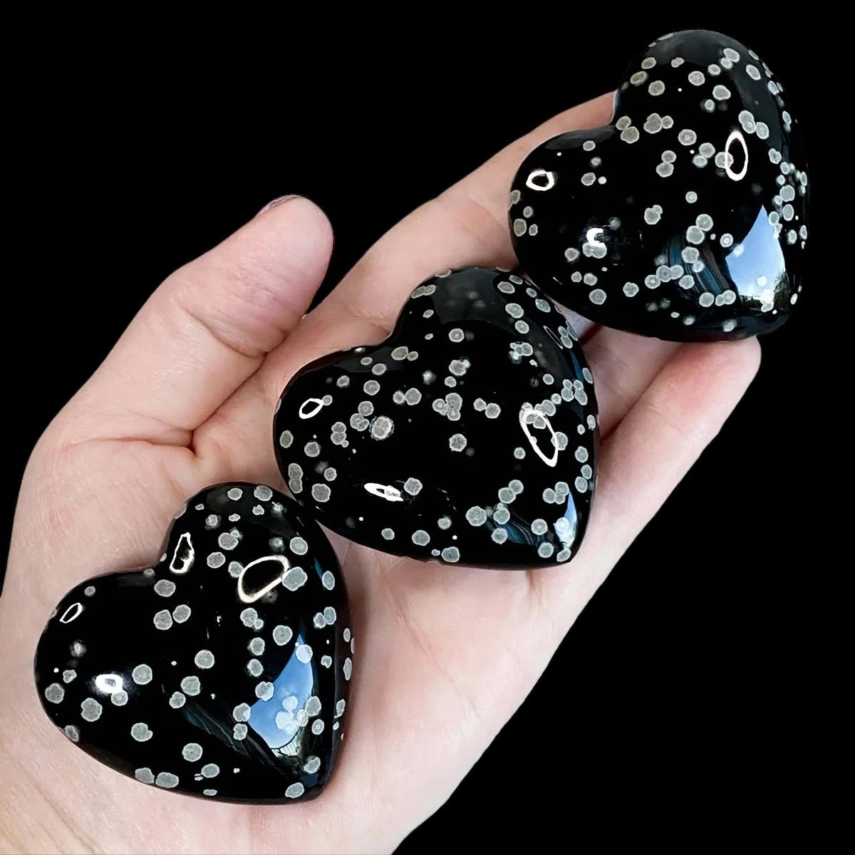 Snowflake Obsidian Heart for Balance and Transformation | You Choose DEF Mooncat Crystals