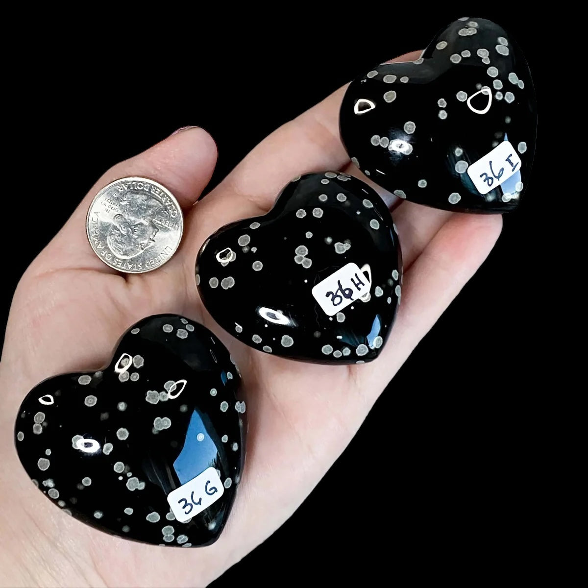 Snowflake Obsidian Heart for Balance and Transformation | You Choose GHI Mooncat Crystals