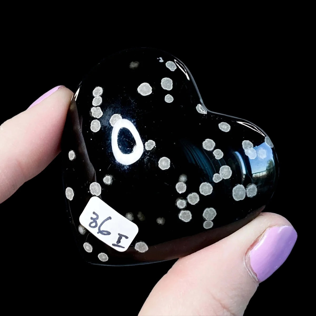 Snowflake Obsidian Heart for Balance and Transformation | You Choose GHI Mooncat Crystals