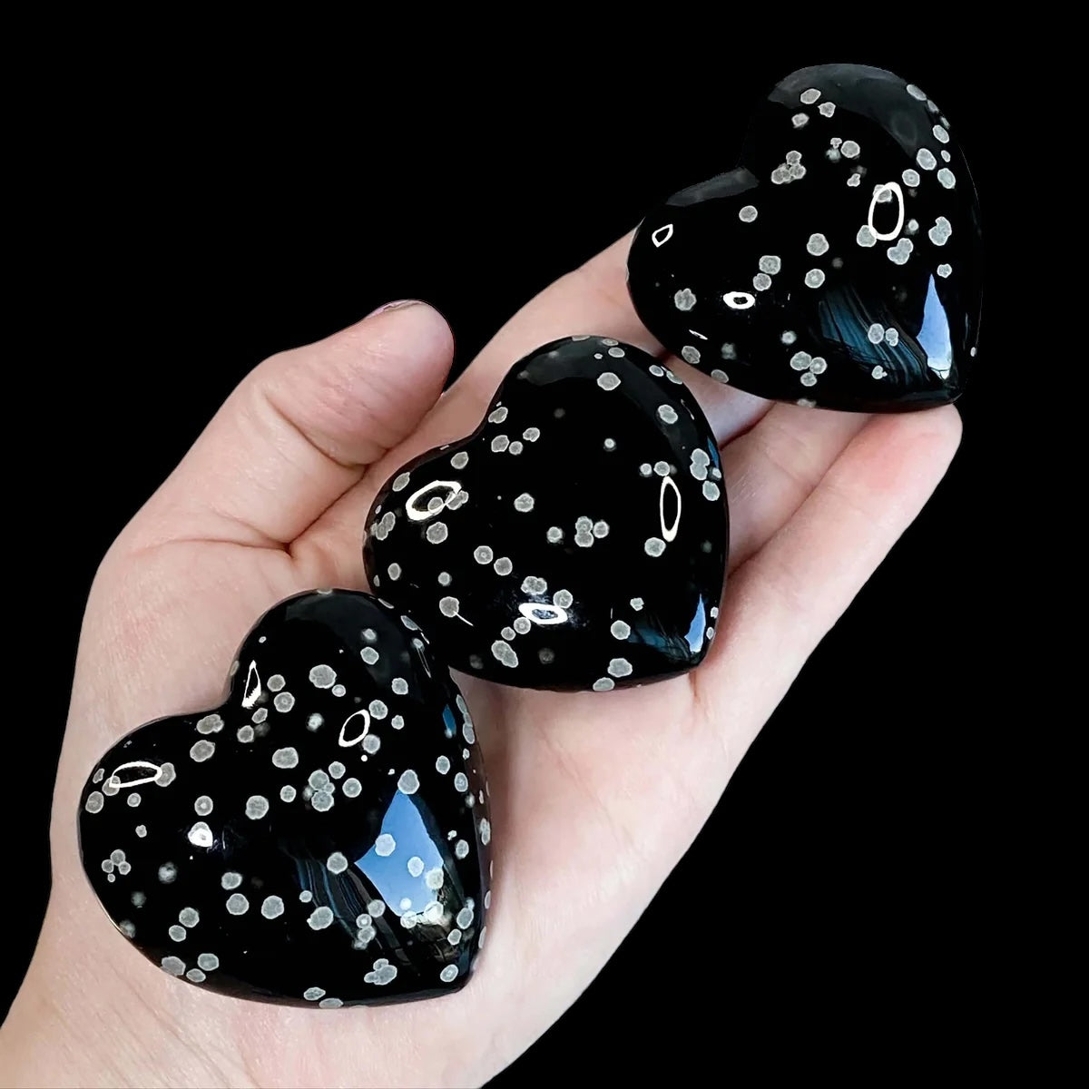 PROTECTING + BALANCING:: Snowflake Obsidian Heart | You Choose GHI